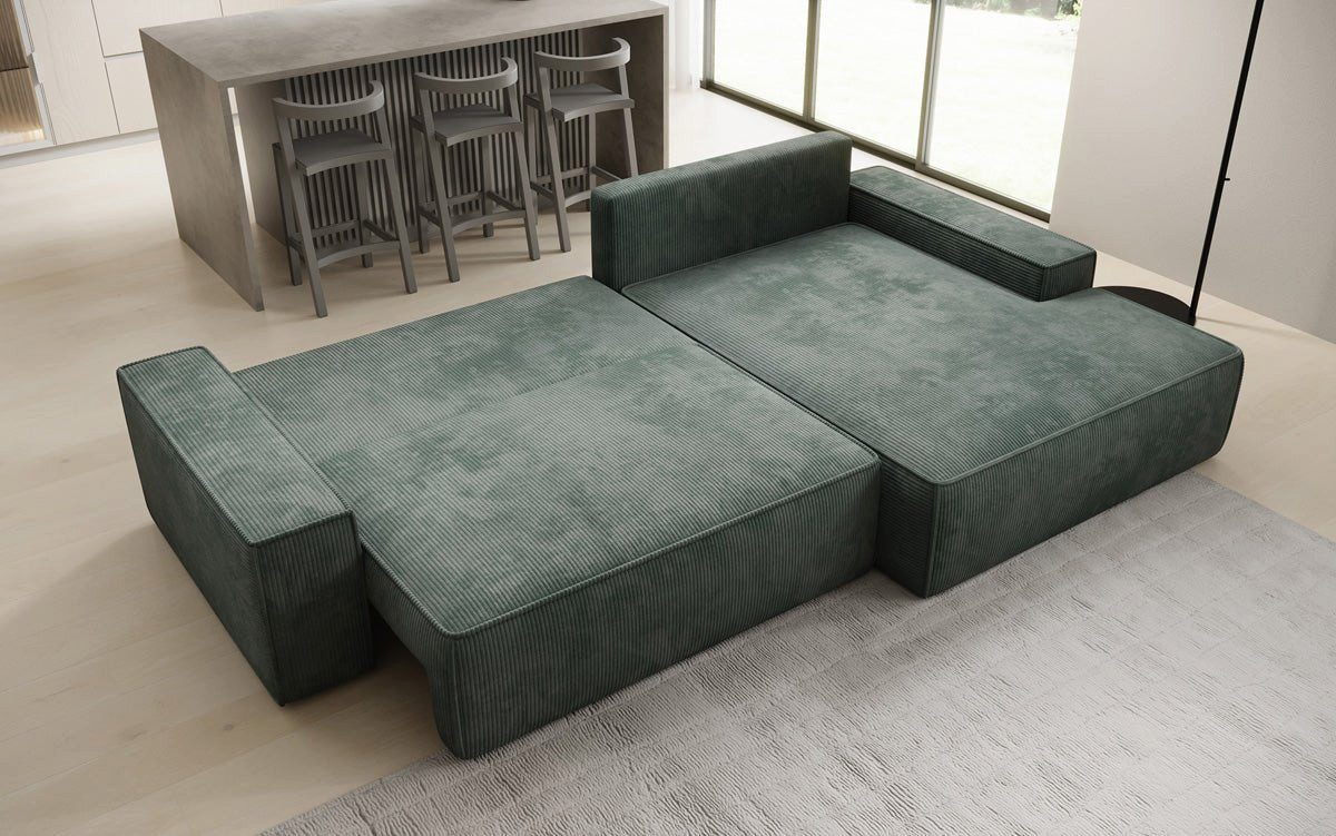Luxusbetten24 Schlafsofa Designer Sofa Verona mit breiter Ottomane, mit Schlaffunktion und Stauraum – Bild 4 von 4