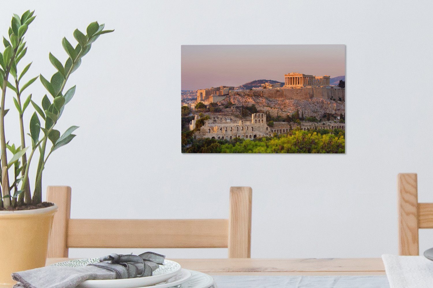 Leinwandbilder, 30x20 St), Parthenon (1 cm Der Wandbild bunten Wanddeko, Aufhängefertig, OneMillionCanvasses® Himmel, vor griechische Leinwandbild einem