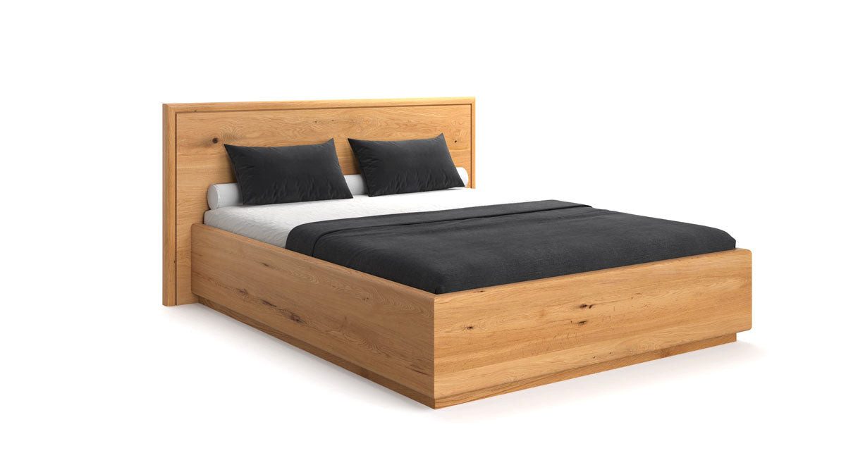 Luxusbetten24 Holzbett Designer Holzbett Celestia, aus massiver Eiche mit Stauraum