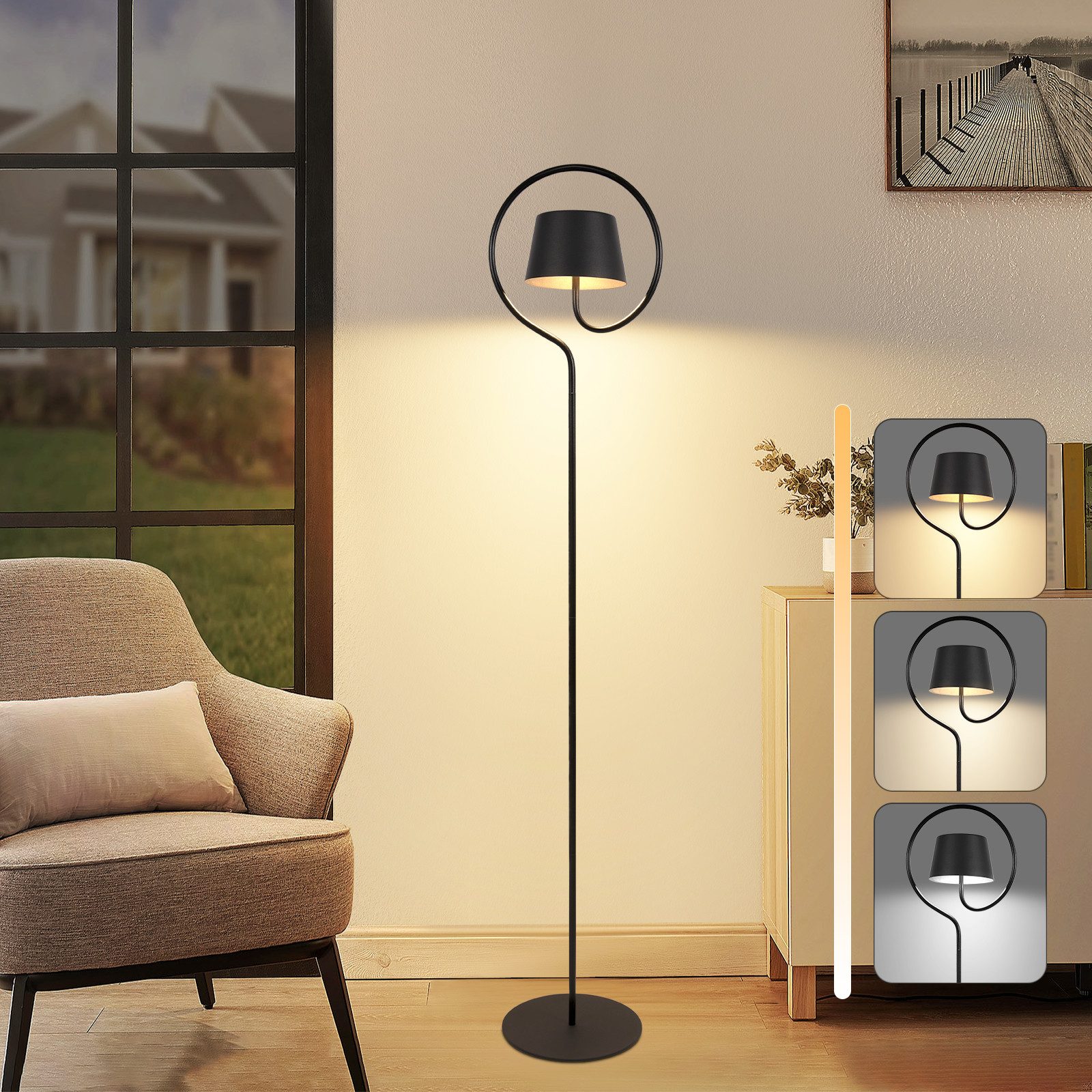 ZMH Außen-Stehlampe Solar Stehlampe Dimmbar LED Stehleuchte Weiß/Schwarz, L günstig online kaufen