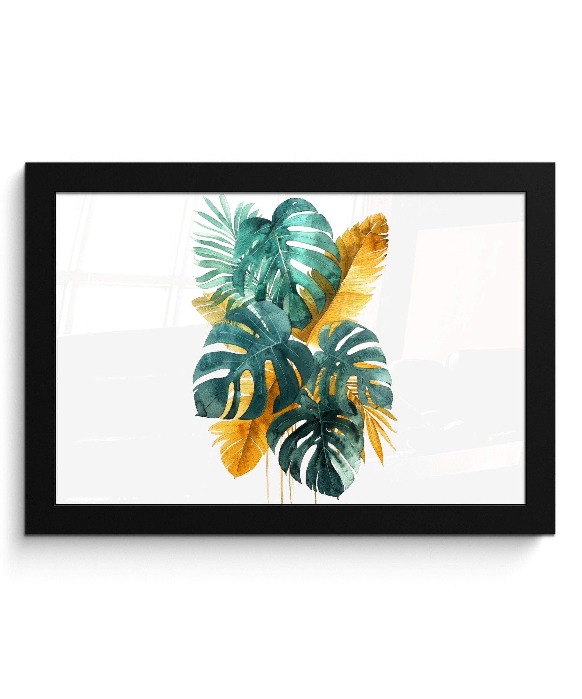 Poster Blätter - Tropisch - Gold - Grün - Modern