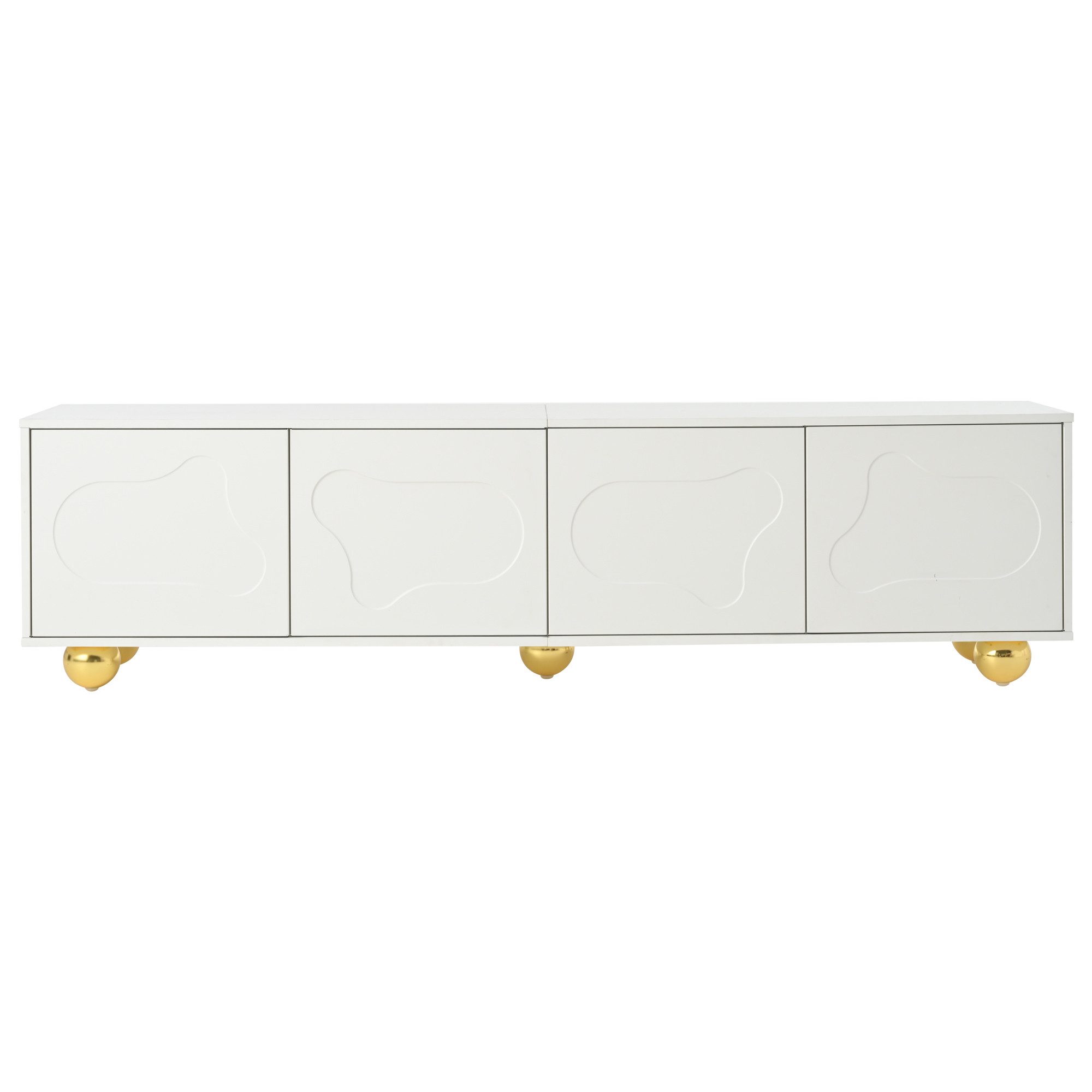 Merax Lowboard hochglanz TV-Lowboard im Wolken-Design (180x40x45cm, 1 St., Fernsehschrank Fernsehtisch), TV-Schrank mit 2 Schränke, 4 Türen & 5 stabile Standfüß
