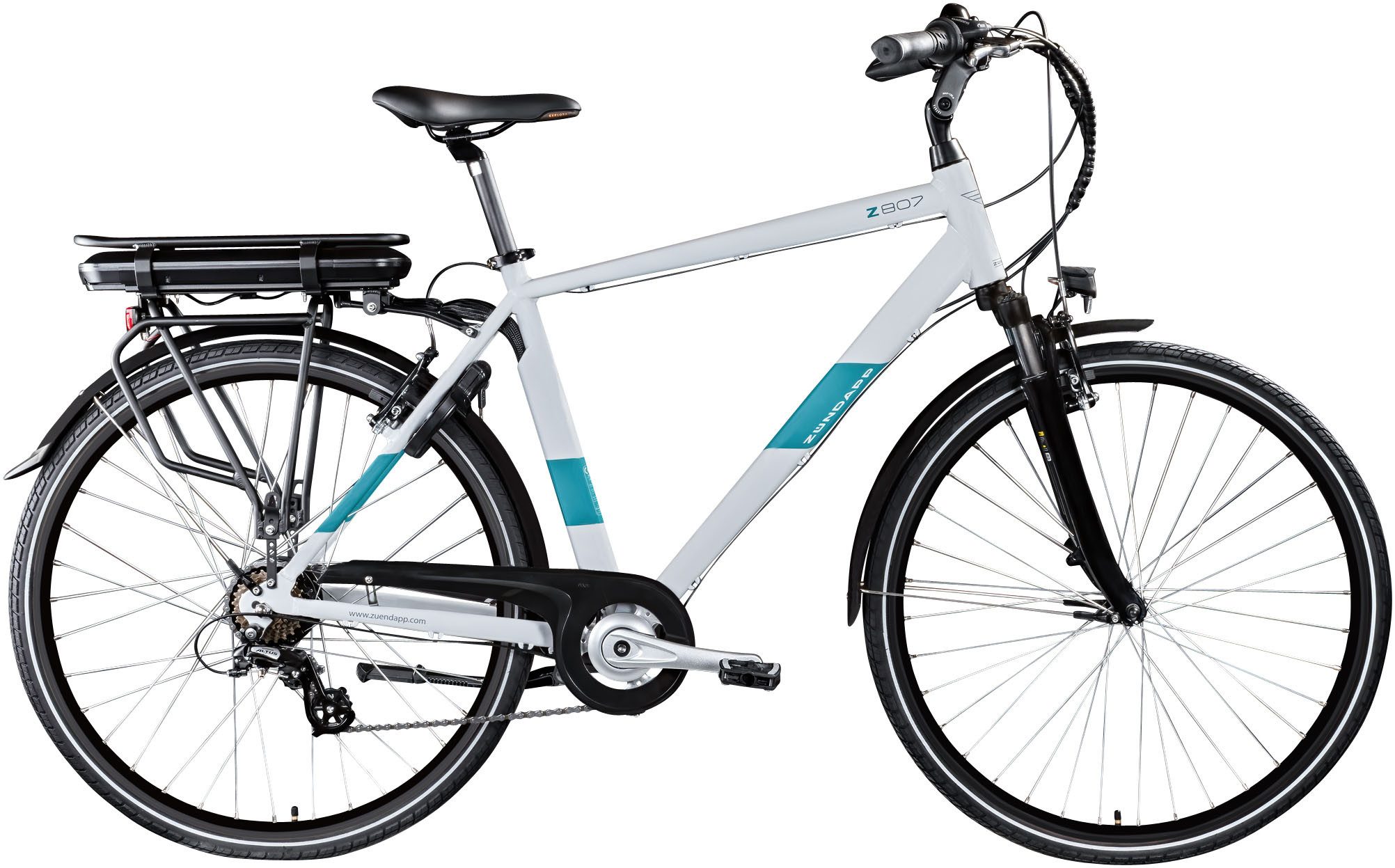 Zündapp E-Bike Trekkingrad Z807, 7 Gang Shimano Altus Schaltwerk, Kettenschaltung, Heckmotor, 468 Wh, Pedelec, Elektrofahrrad für Damen und Herren