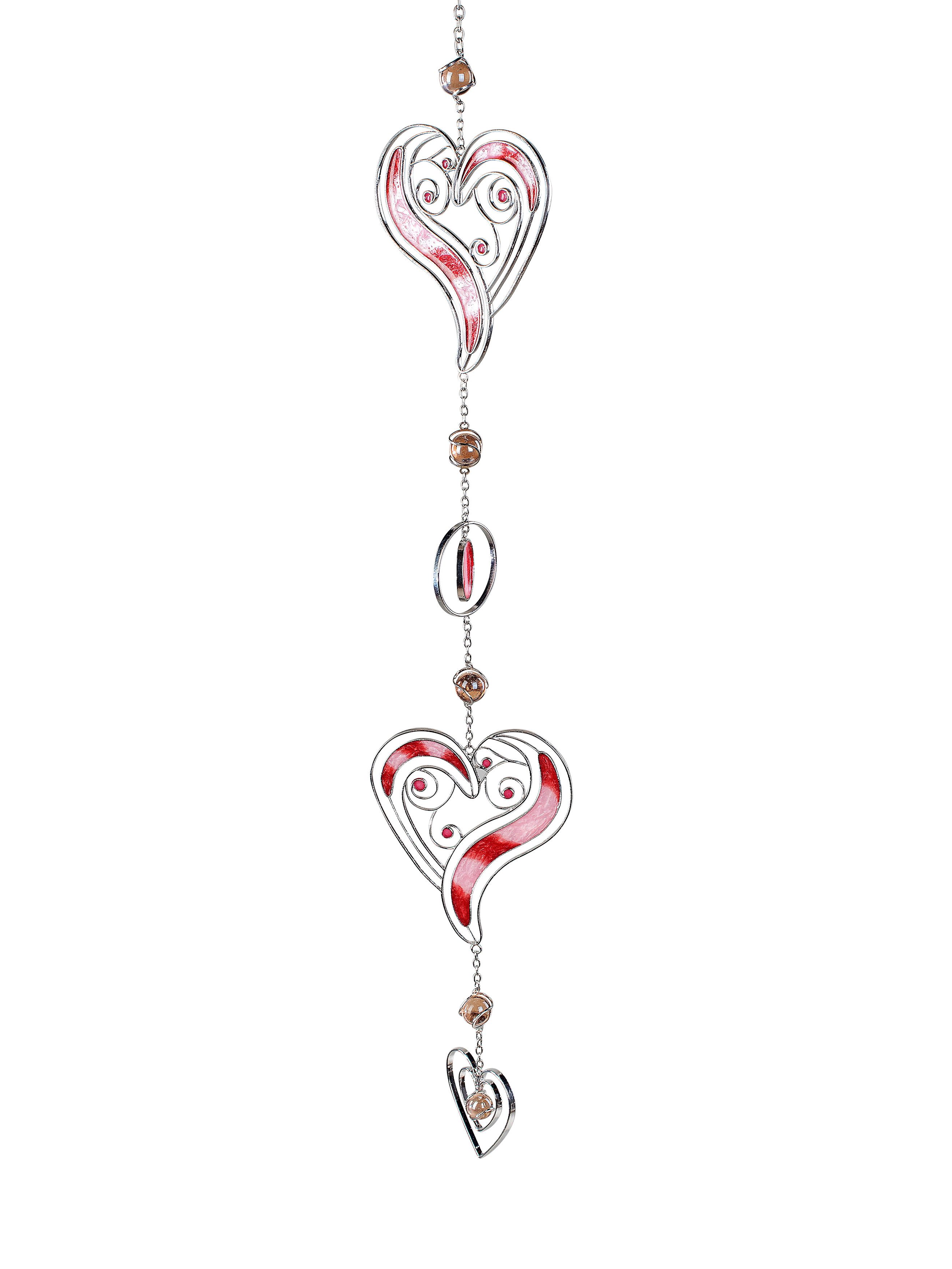 formano Dekohänger Fensterdekoration Herzhänger rosa, ca. 60 cm mit farbige günstig online kaufen