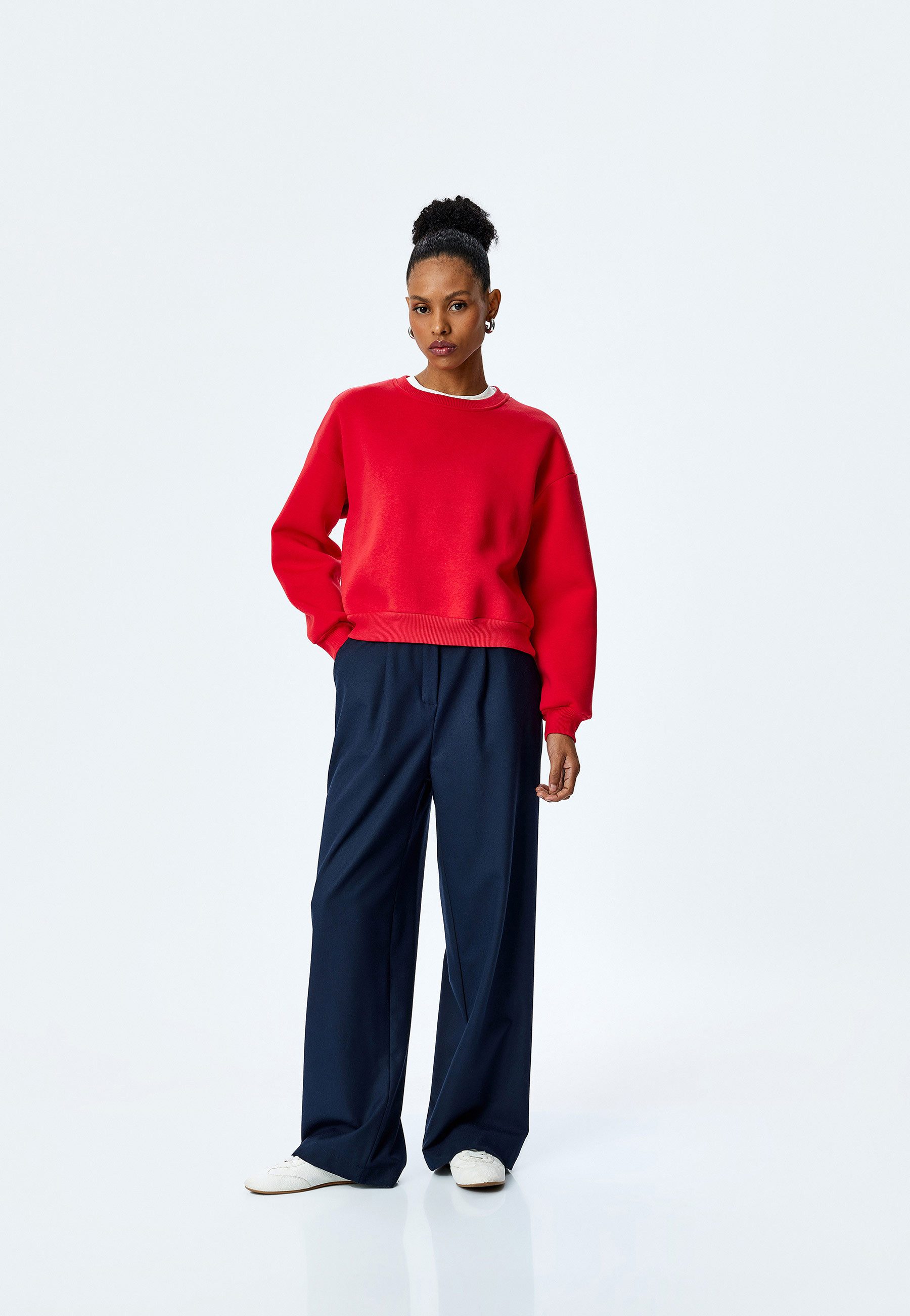 Koton Sweatshirt Rundhalsausschnitt Relax Sweatshirt