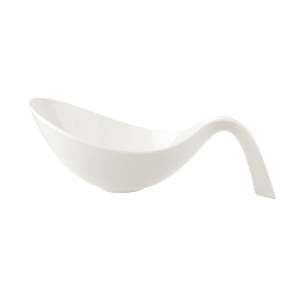 Villeroy & Boch Salatschüssel Flow Schüssel mit Griff, Porzellan, (1-tlg), Premium Porcelain, mikrow.- & spülm.sicher, Made in Germany