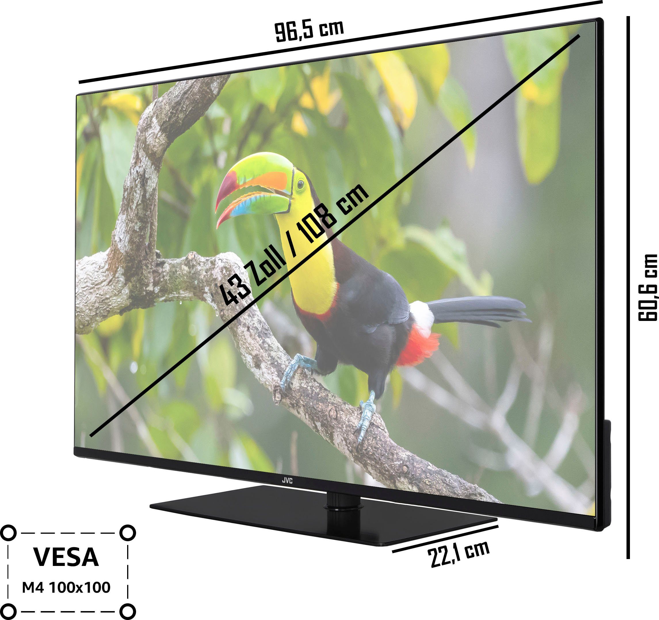 JVC LT-43VU6355 LED-Fernseher (108 HD, Zoll, cm/43 Ultra Smart-TV) 4K