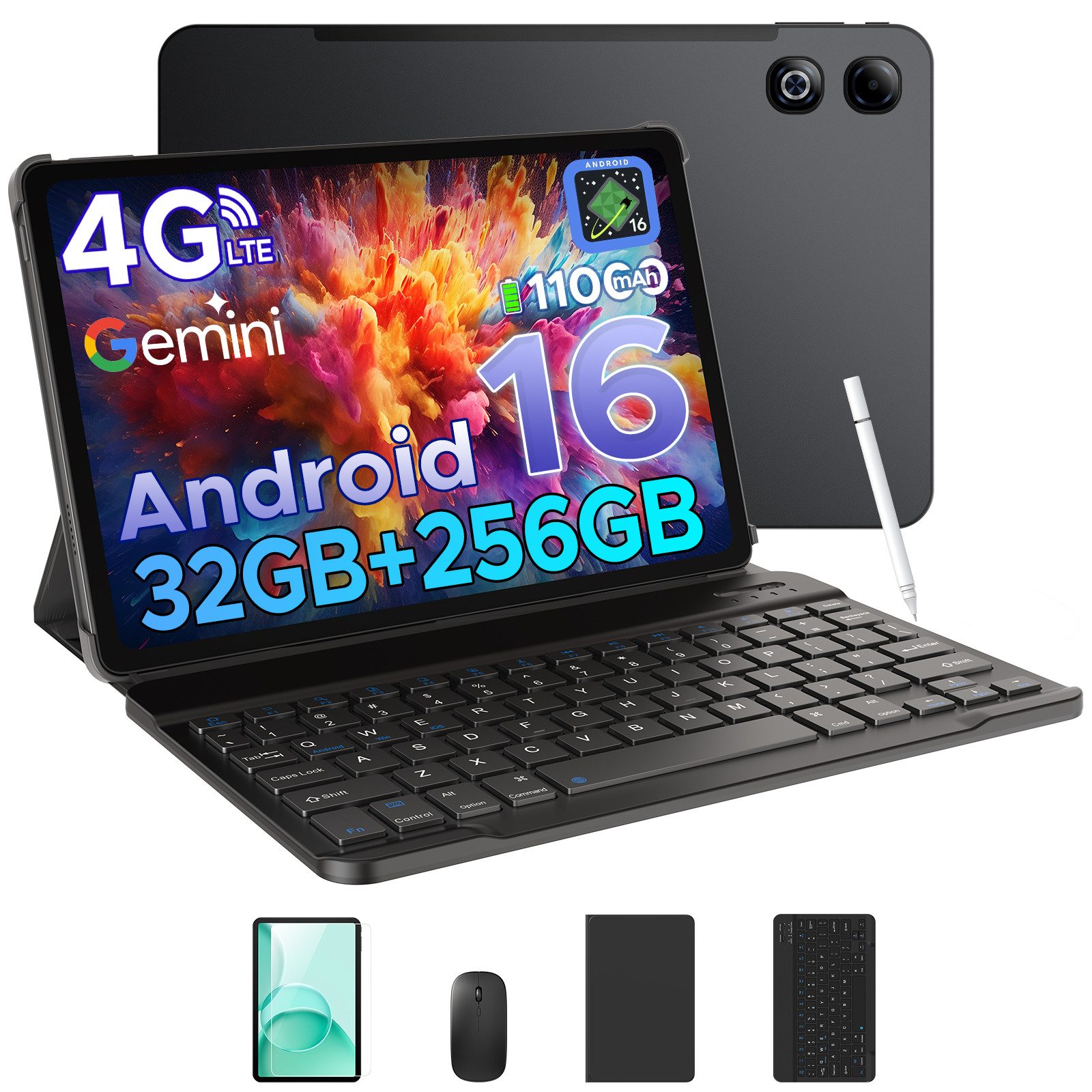 DOOGEE TABG6MAX 13.4'' Android 16 11000mAh 256GB mit Tastatur/Stift/Maus Tablet (13.4", 256 GB, Android 16, 4G, 13MP+8MP, Android 16, SIM-Karten-Support, FHD+ 90Hz)