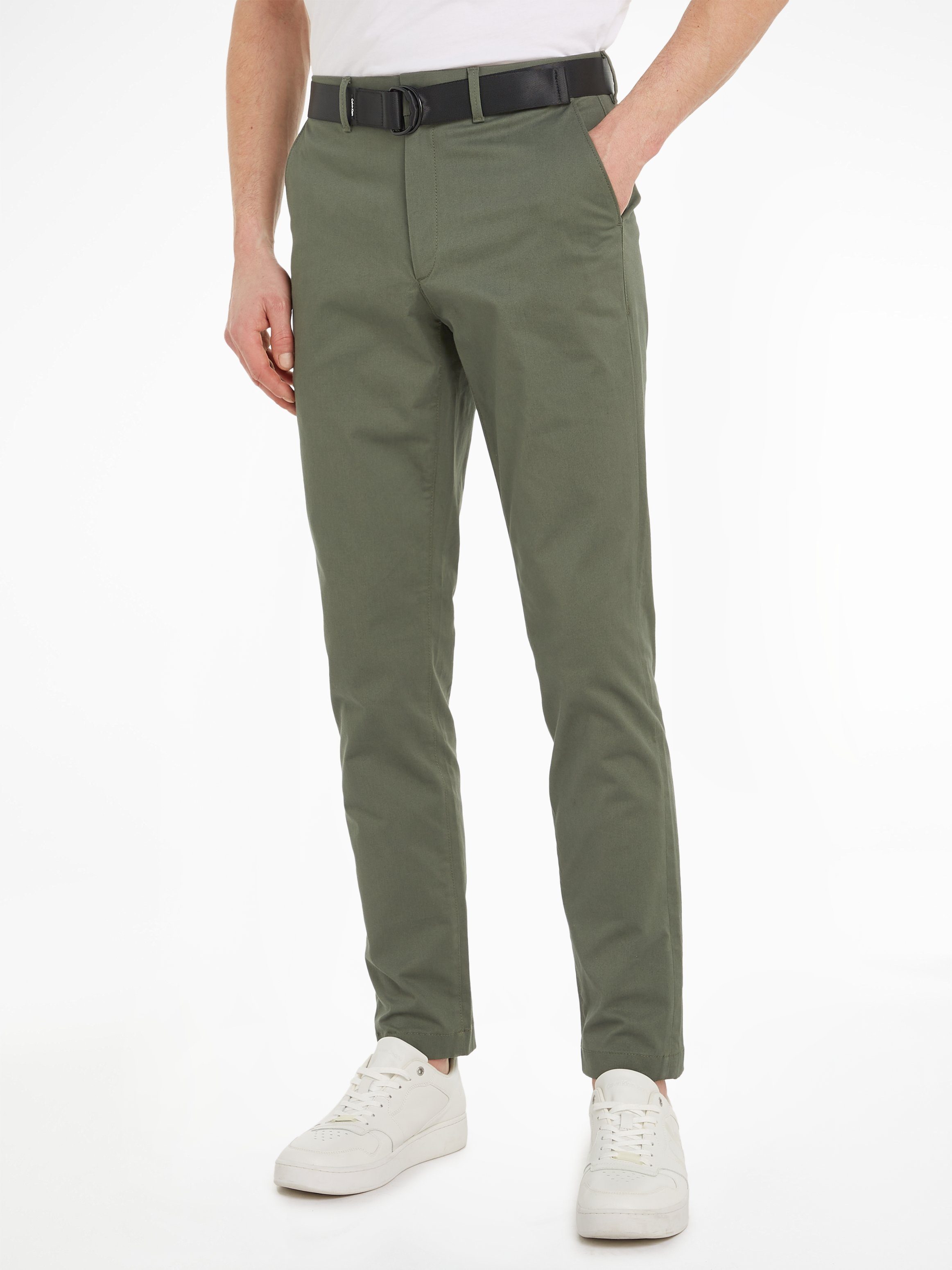 Calvin Klein Stoffhose MODERN TWILL SLIM CHINO mit Markenlabel