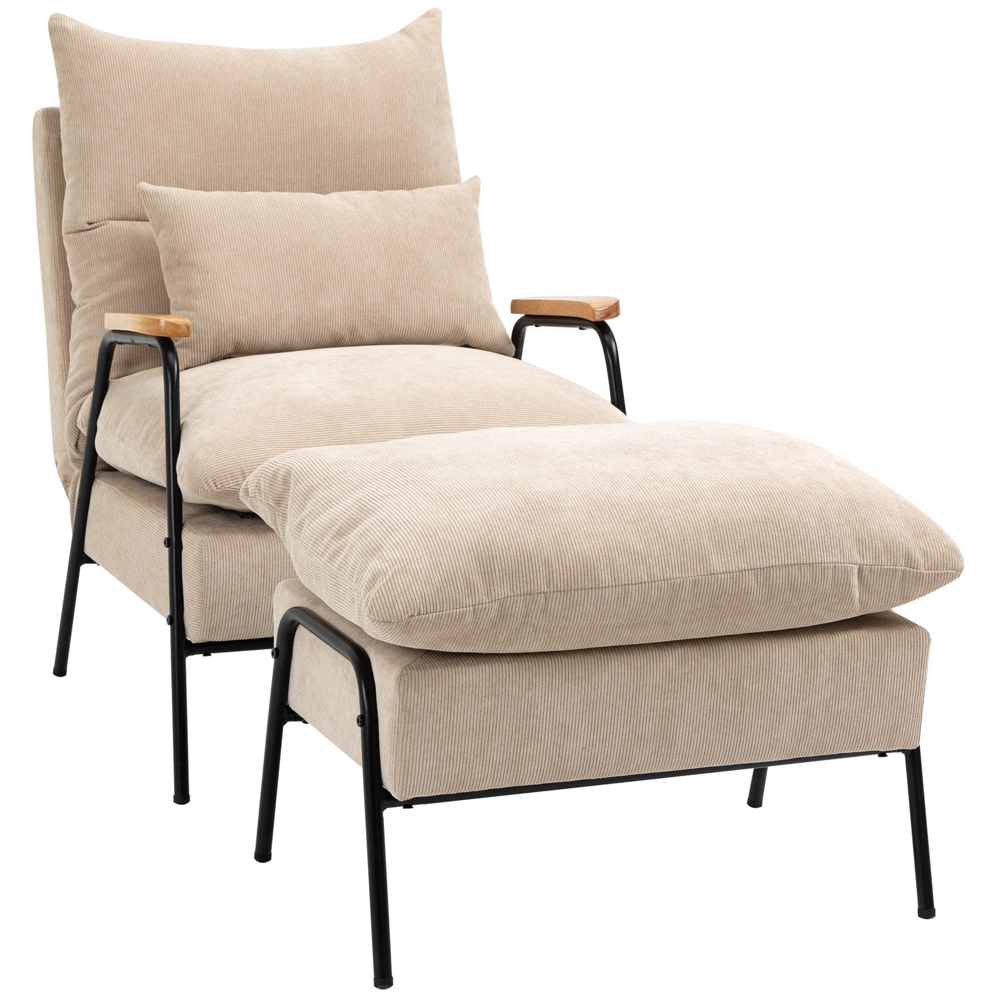 HOMCOM Relaxsessel Polstersessel mit Hocker, Polsterstuhl günstig online kaufen