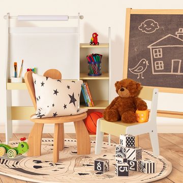 relaxdays Standtafel Kindertafel mit Fächern und Stuhl