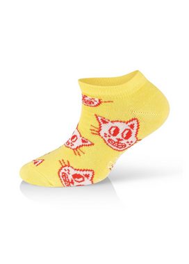 Happy Socks Sneakersocken 4-Pack Kids Low Cat-Dog gekämmte Baumwolle