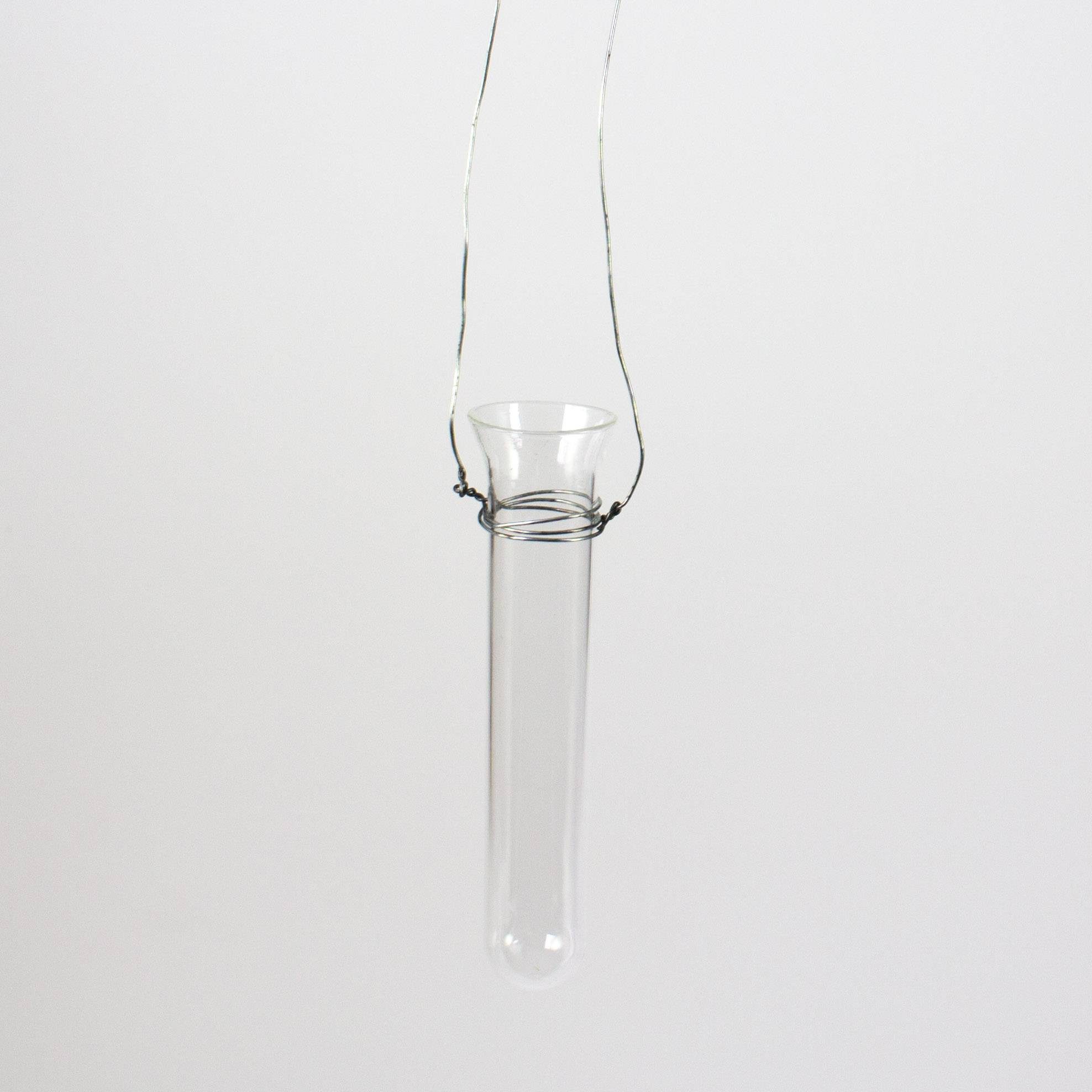INNA-Glas Dekovase Glasröhrchen Milo mit Draht, klar Glas, 11,5cm, Ø 2cm