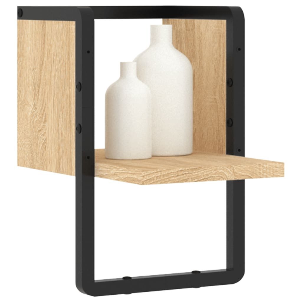 vidaXL Regal Wandregal mit Stange Sonoma-Eiche günstig online kaufen