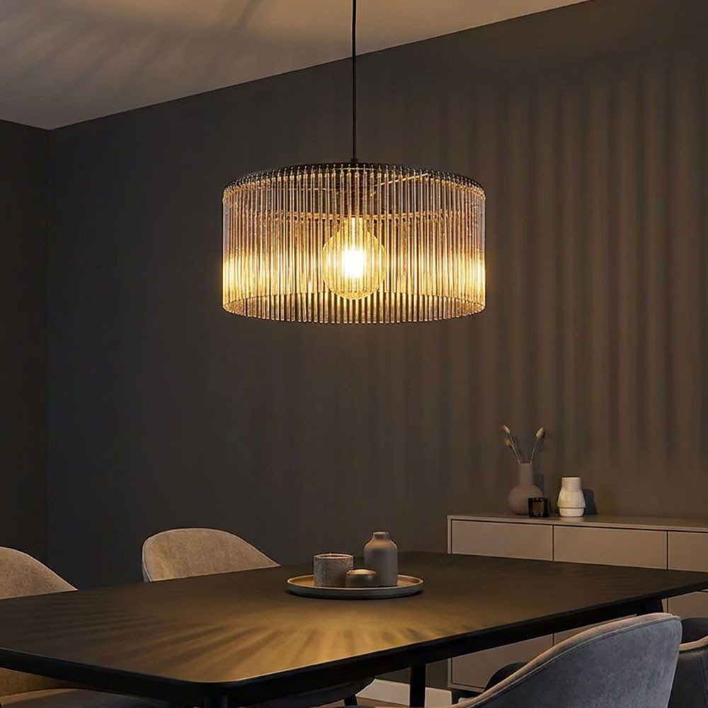 NOWA LED-Hängeleuchte, Leuchtmittel inklusive, Warmweiß, Pendelleuchte Hängelampe Esszimmerleuchte rauchfarben schwarz LED