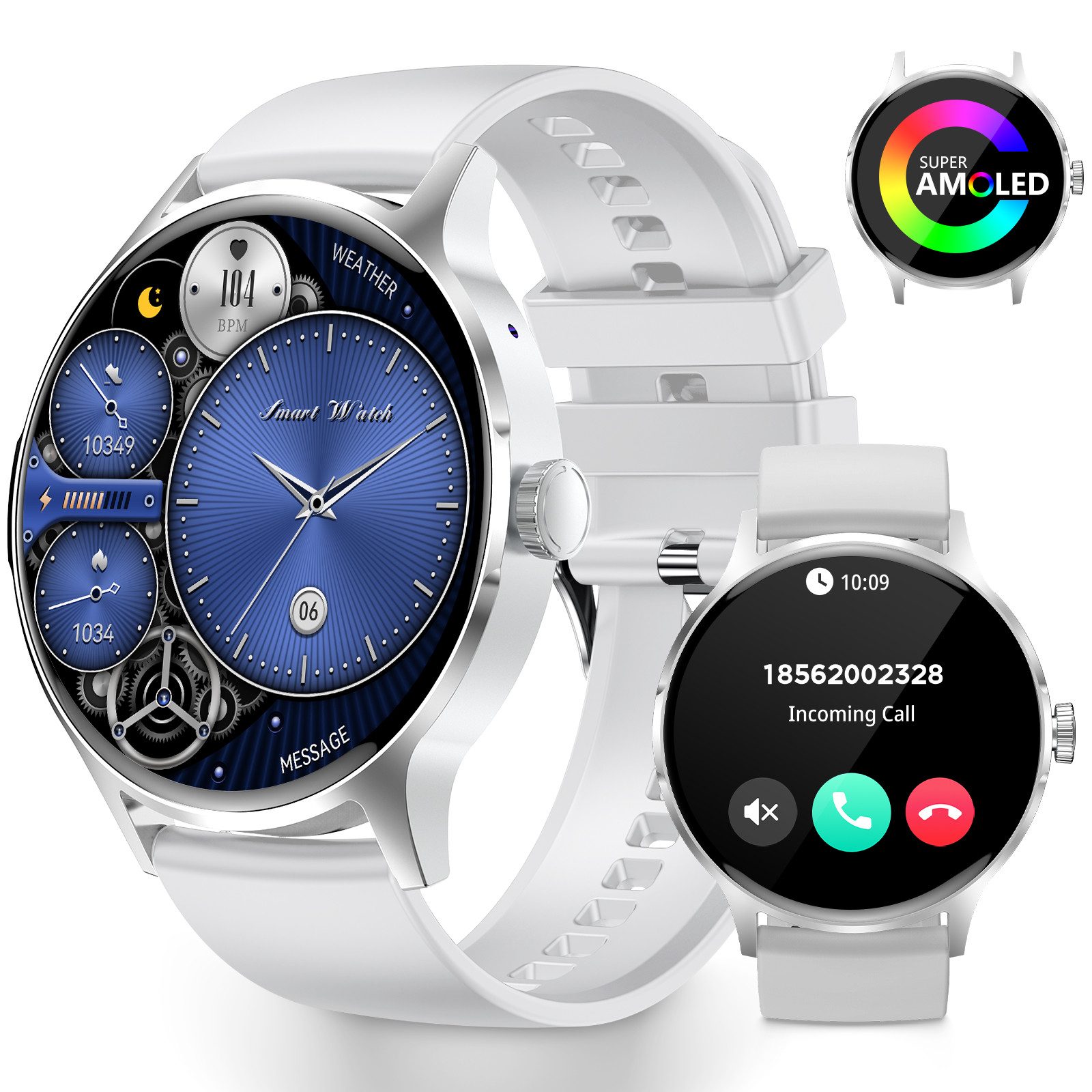 Smartwatch, Fitness Tracker uhr mit Anruffunktion für Damen und Herren Smartwatch