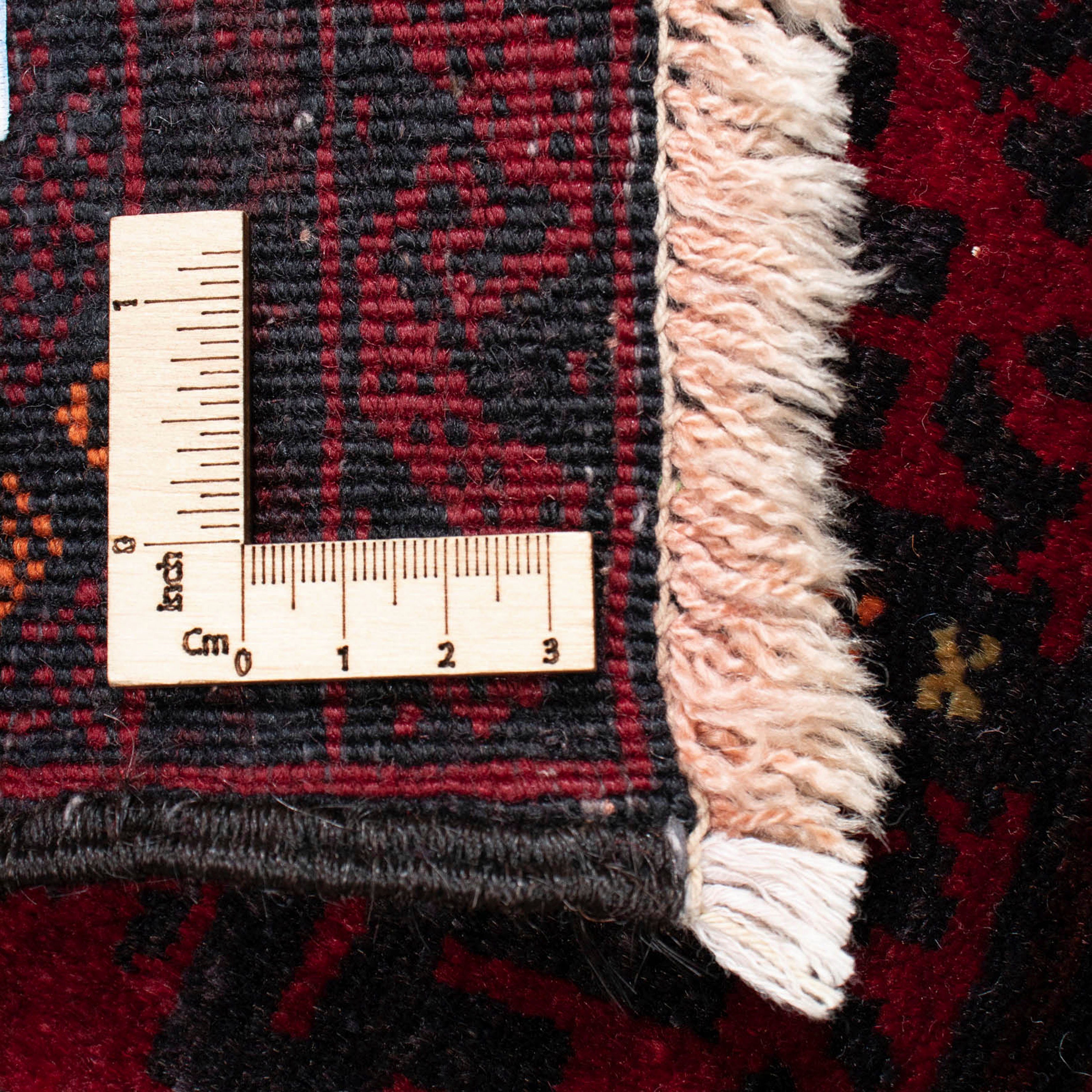 Orientteppich Höhe: Belutsch - Handgeknüpft, morgenland, Einzelstück x 92 cm mit dunkelrot, Zertifikat 8 - mm, 148 Wohnzimmer, rechteckig,