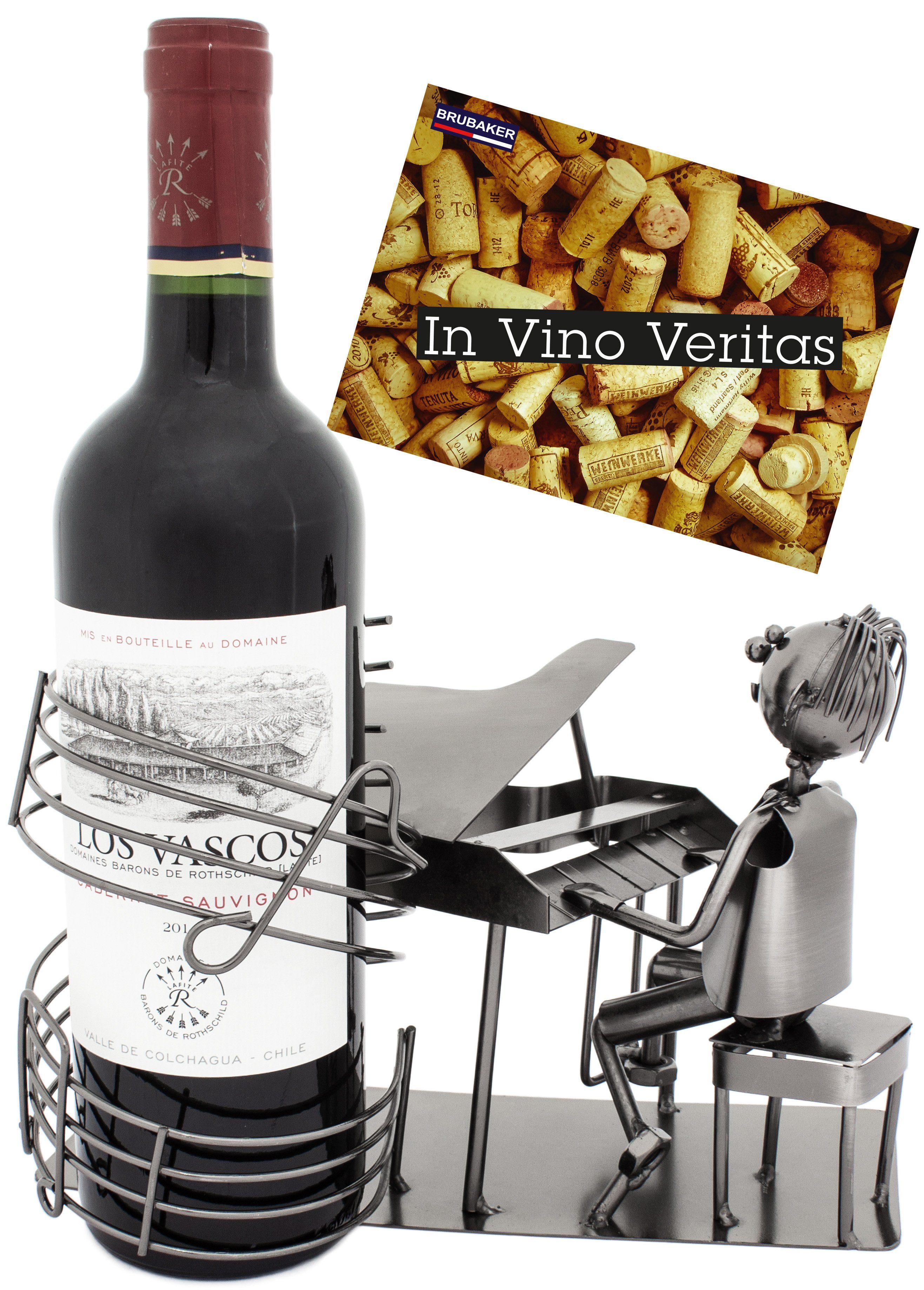 BRUBAKER Weinflaschenhalter Pianist mit Flügel Flaschenhalter, (inklusive G günstig online kaufen