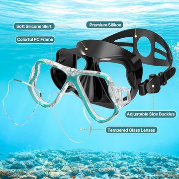CoolBlauza Taucherbrille Schnorchelset Erwachsene, Schnorcheln Set mit Taucherbrille, (Anti-Leck & Anti-Fog Tauchmaske Professionelle Schnorchelausrüstung), für Schnorcheln, Schwimmen und Tauchen