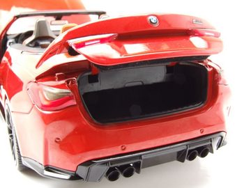 Minichamps Modellauto BMW M4 Cabrio 2020 rot metallic Modellauto 1:18 Minichamps, Maßstab 1:18