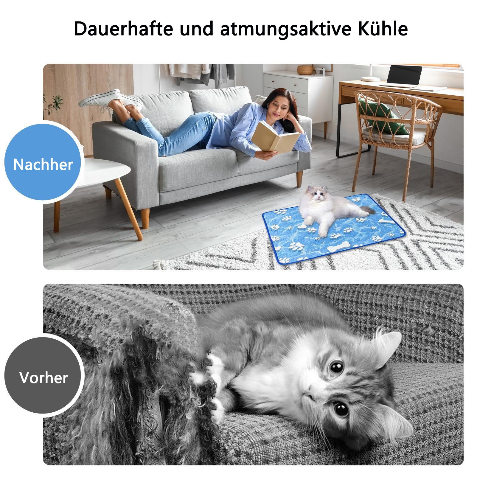 Coonoor Hundematte Kühlmatte Hunde, Selbstkühlende Hundematte, günstig online kaufen
