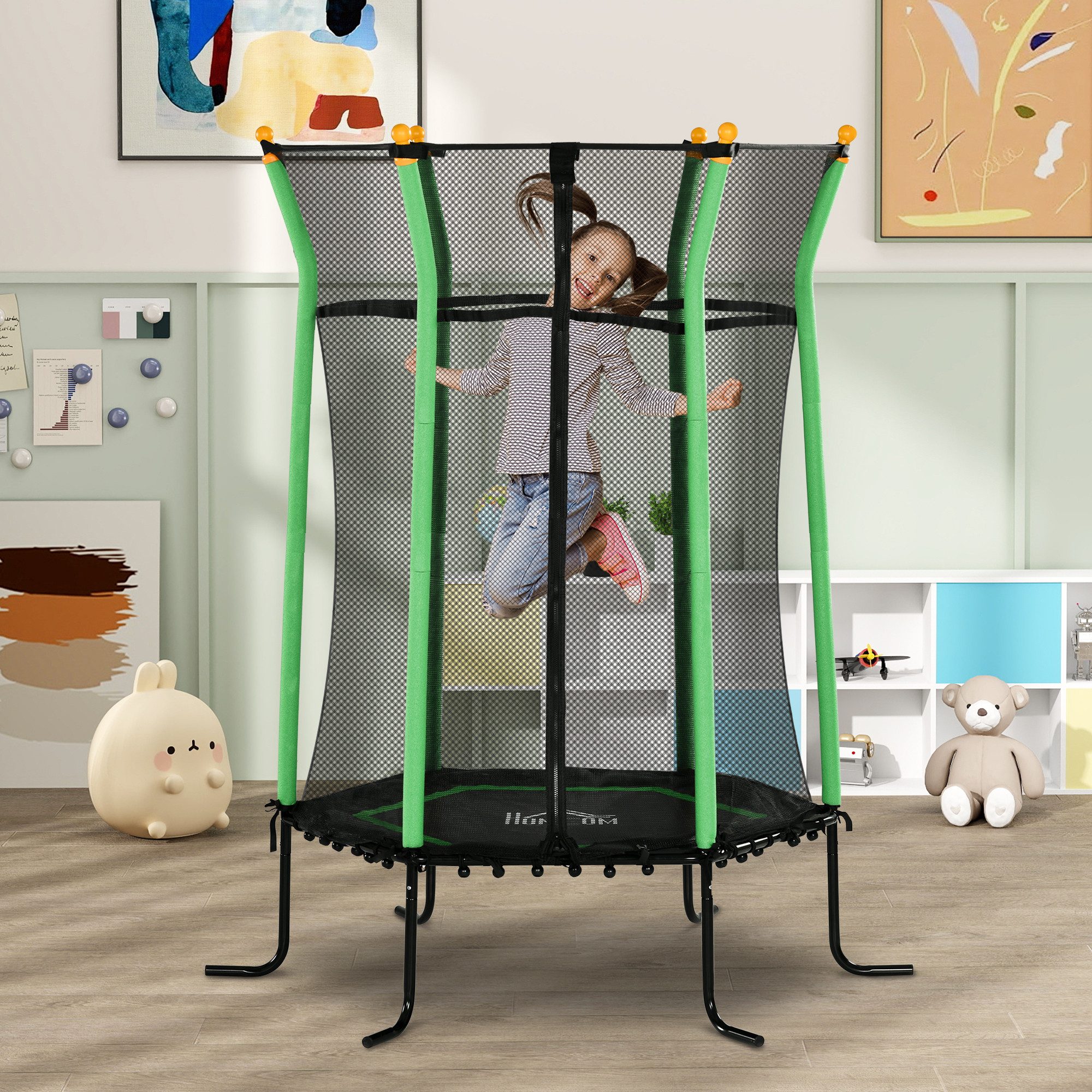 HOMCOM Kindertrampolin, Ø 163.5 cm, (Indoor Trampolin, 1 tlg., Trampolin), günstig online kaufen
