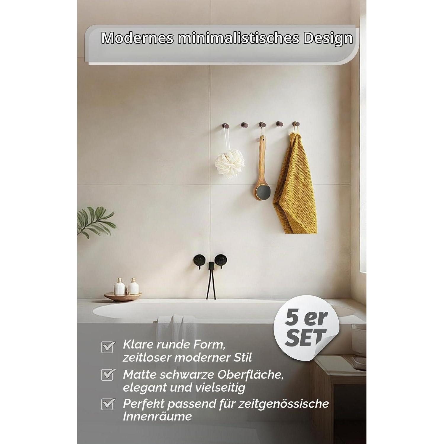 LuxusKollektion Wandhaken Wandhaken Roségold - Set 5 Stück, (5-St)