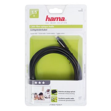 Hama Toslink-Kabel ODT-Stecker optisches Kabel 1,5m Audio-Kabel, (150 cm), 1,5m lang LWL Lichtleiter-Kabel ODT-Stecker optisch Digital Toslink