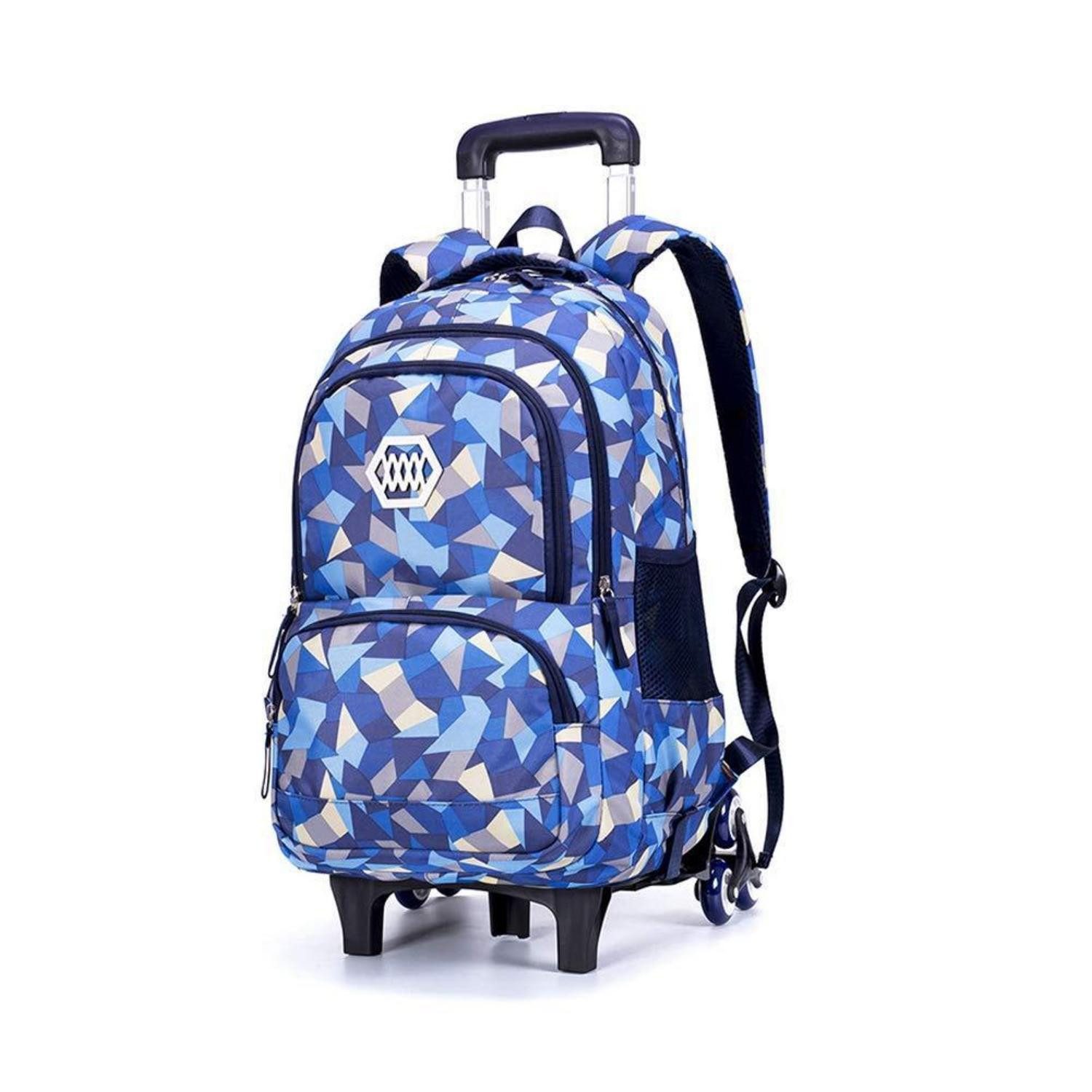 LuxusKollektion Schulranzen Schultrolley Rucksack Mädchen Blau 6 Räder