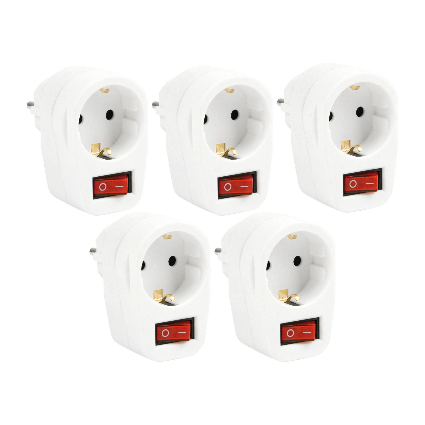 Goobay Steckdosenschalter GOOBAY Schutzkontakt-Zwischensteckdose mit Schalter, 16 A, weiß, 5