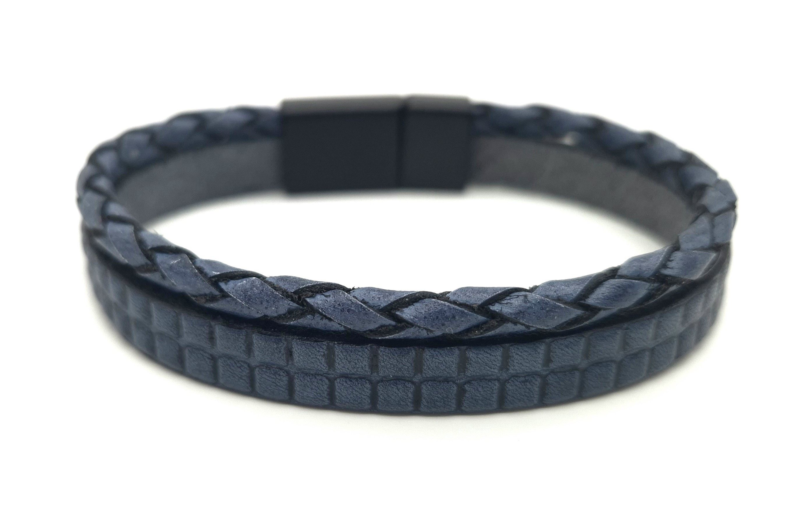 NAHLE Lederarmband Elegantes Blau Leder Armband aus Echtleder Vintage Armba günstig online kaufen