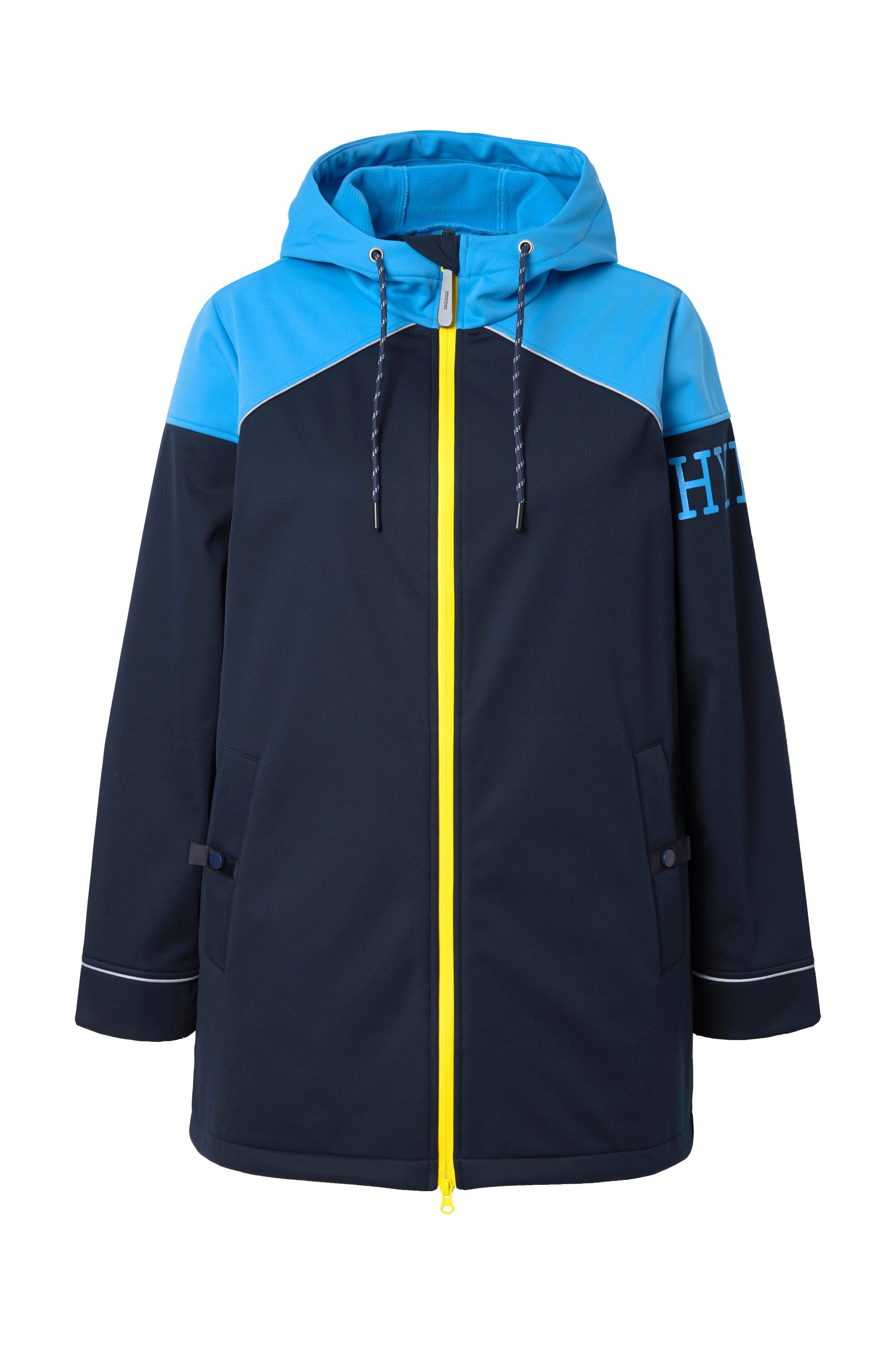 Ulla Popken Funktionsjacke Softshell-Longjacke wasserabweisend 2-Wege-Zippe günstig online kaufen