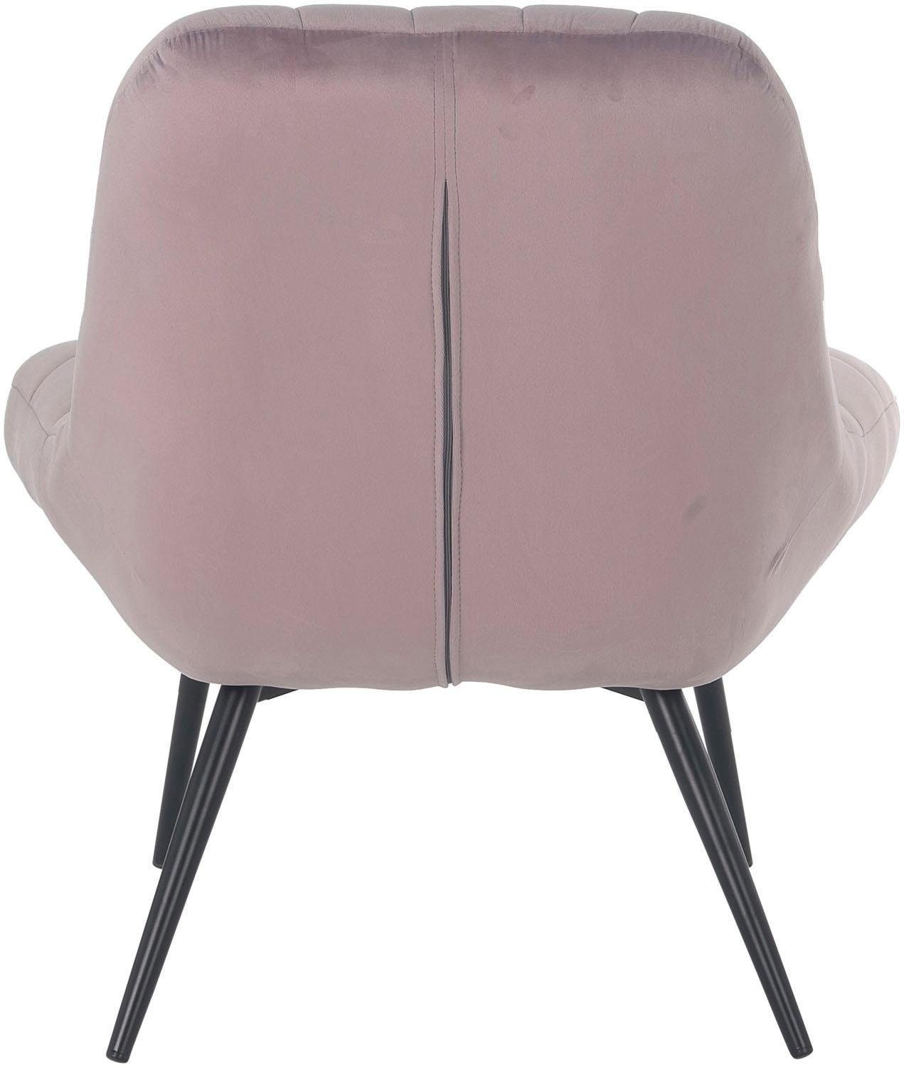 SalesFever Relaxsessel, mit oder Beinen XXL-Steppung, rosa/schwarz schwarzen mit naturfarbenen