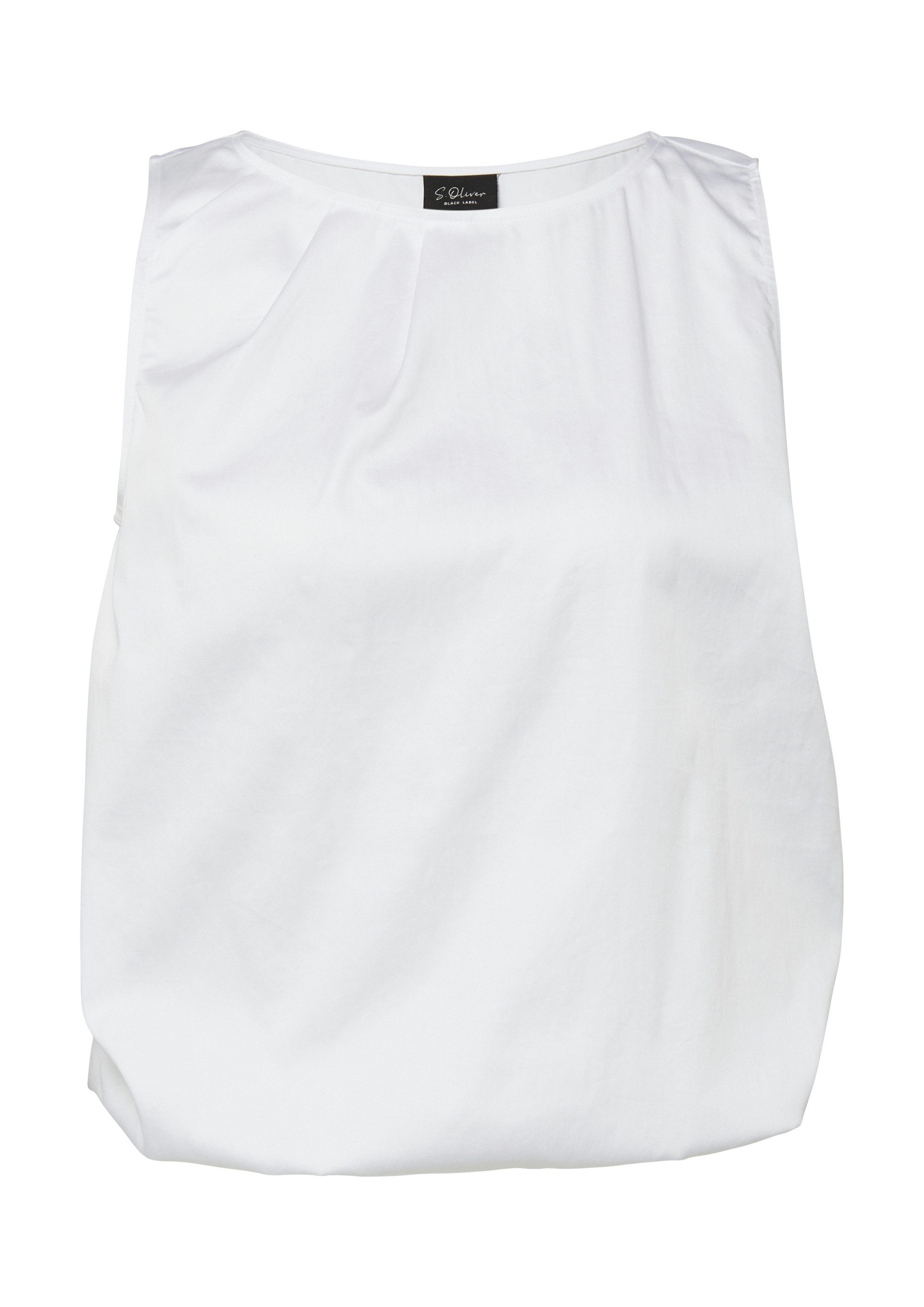 s.Oliver Blusentop Bluse Popeline-Top mit Ballon-Saum