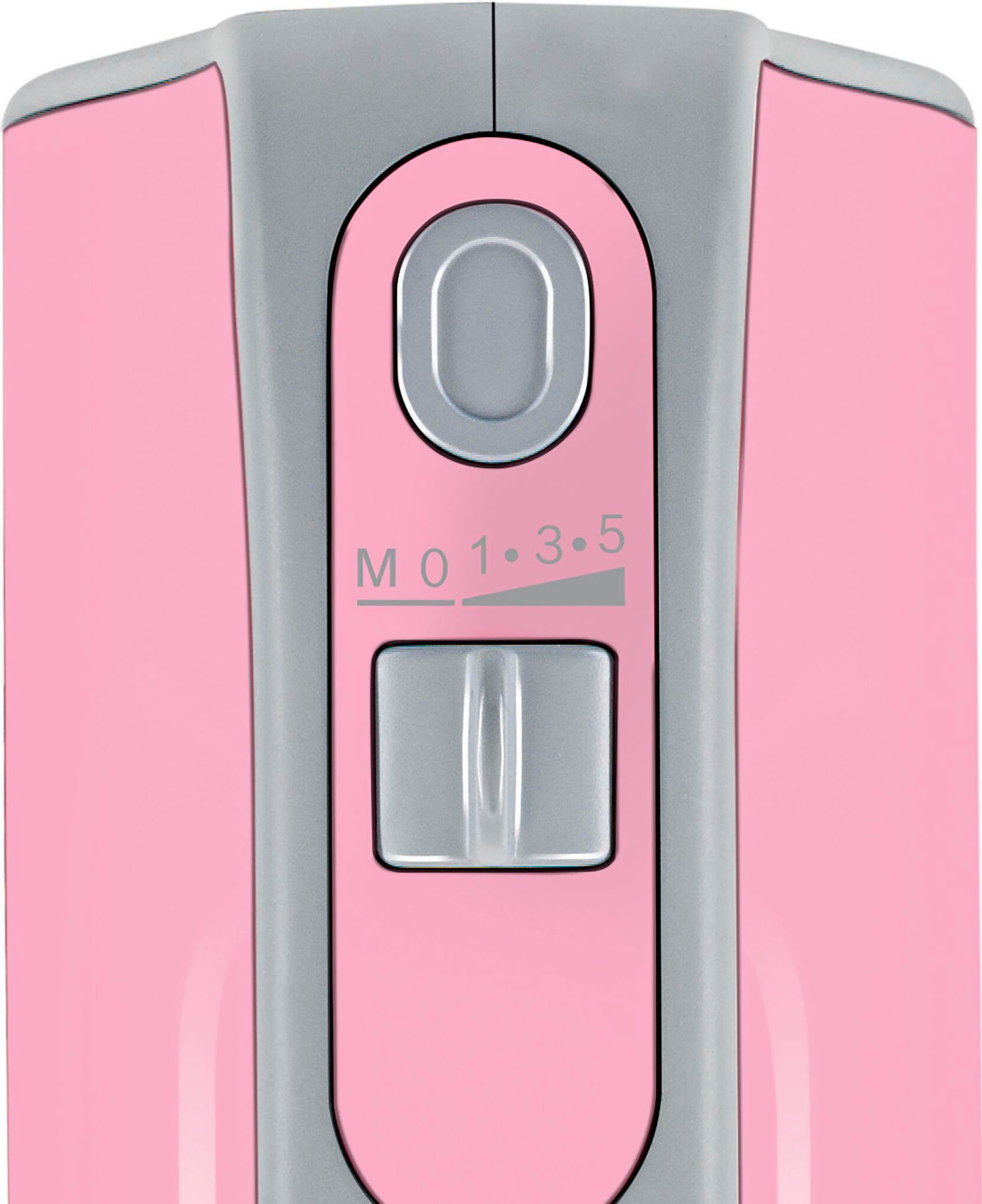 BOSCH Handmixer Styline MFQ4030K, Edelst. Rührbesen/Knethaken, 5 Stufen, rosa, 500 W, Turbostufe, leichtes Gehäuse, Made in Europe