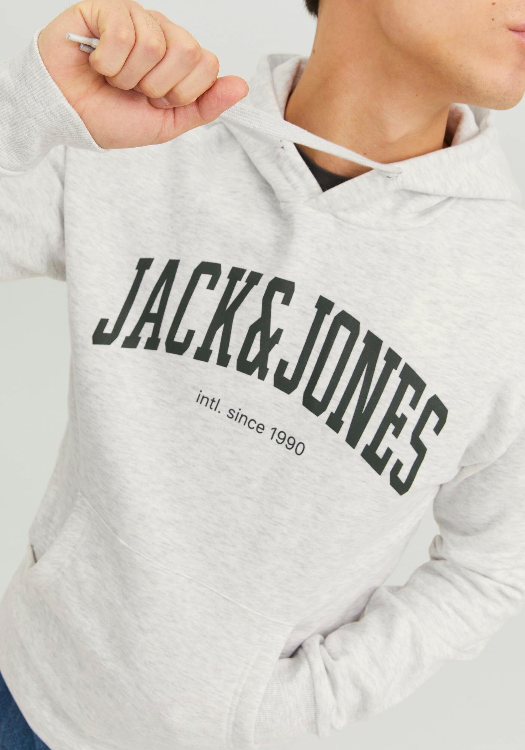 Jack & Jones Kapuzensweatshirt Melange NOOS SWEAT White JJEJOSH HOOD