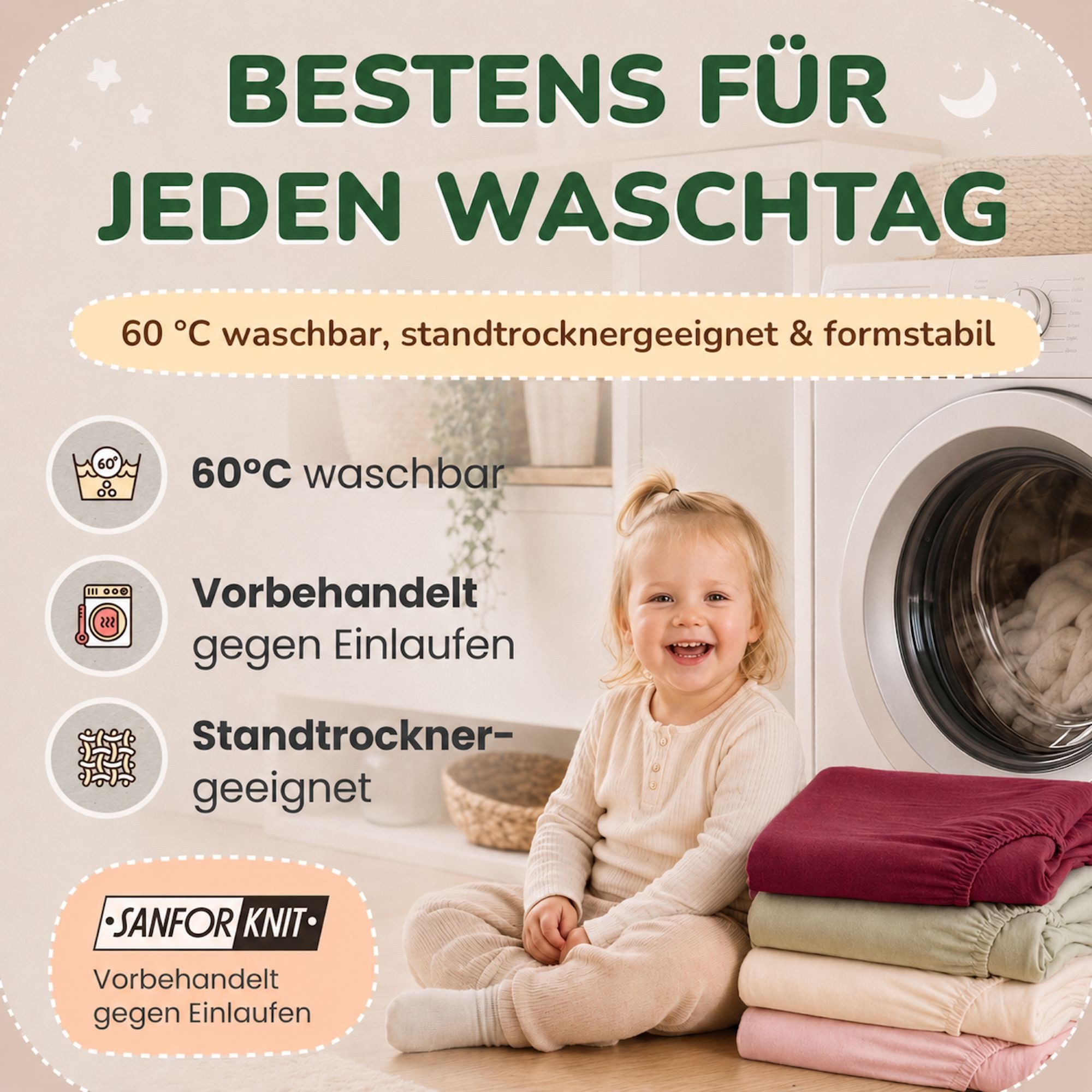 leevitex® Spannbettlaken in verschiedenen Größen und Farben, Jersey aus 100% Baumwolle, Jersey, Gummizug: rundum, (1 Stück), für Kinder- & Standardmatratzen, OE – Bild 4 von 5
