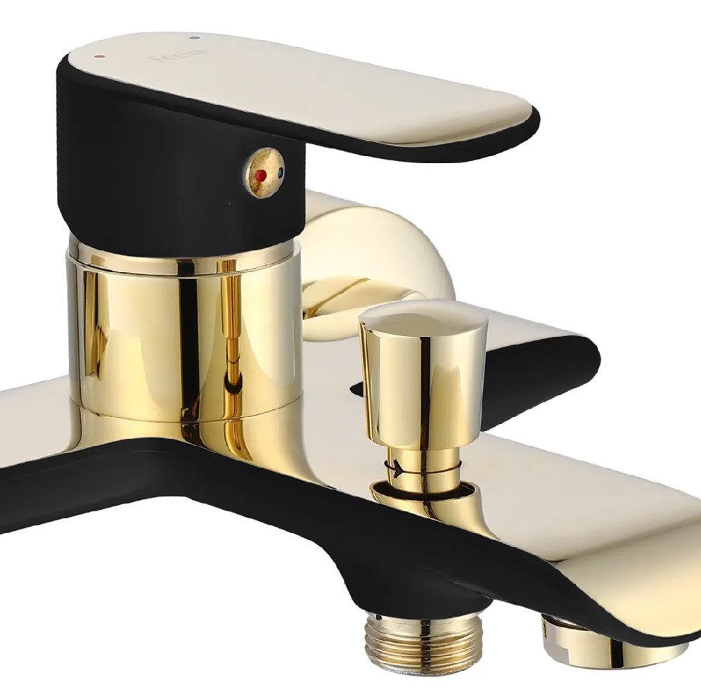 wohnwerk.idee Wannenarmatur Badewannenarmatur Wasserhahn Badewanne Weiß Schwarz Gold Chrom Weiß