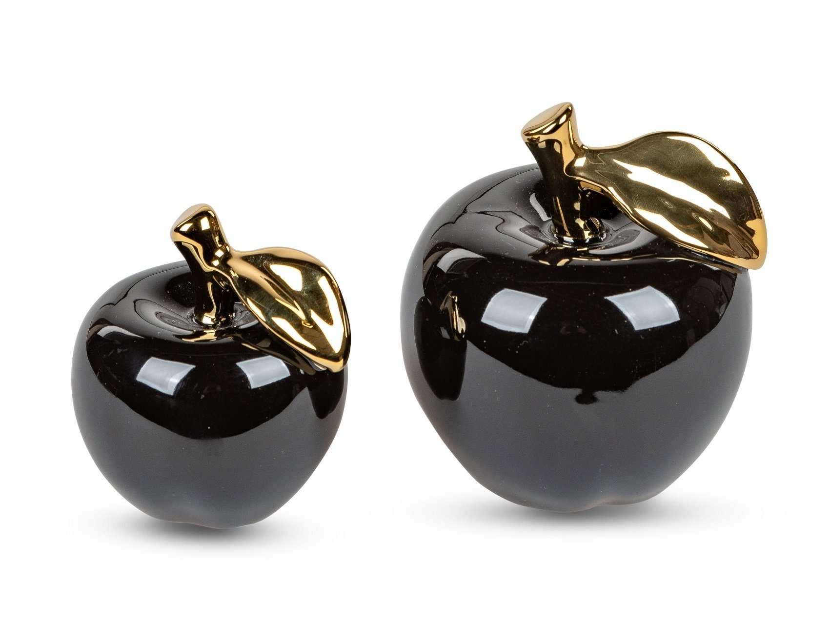 Dekoobjekt Apfel in schwarz-gold