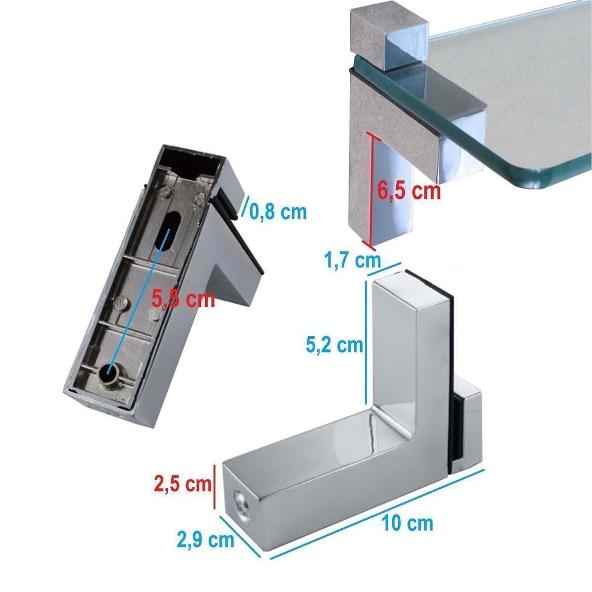 HOOZ Wandregalhalter HOOZ 2er Set 1-tlg. Regalboden Halterung Chrom 10 cm