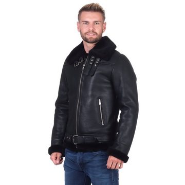 Hollert Lederjacke Herren Lammfelljacke JAMES Merino Echtfell Lederjacke Bomberjacke Felljacke