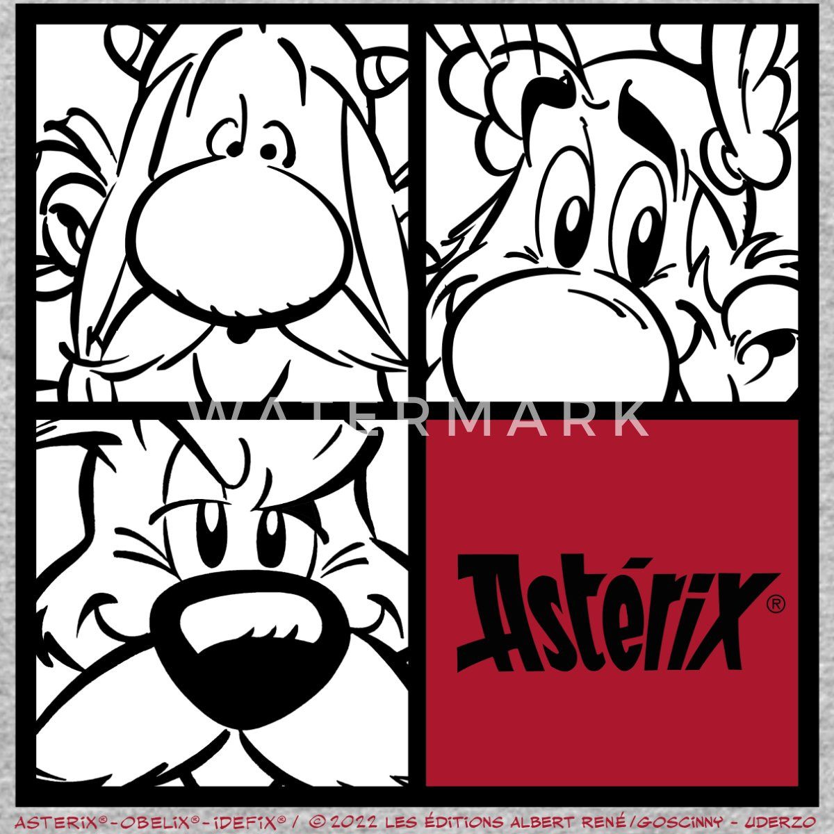 Spreadshirt T-Shirt Asterix & Obelix & Idefix Porträt Teenager T-Shirt (1-tlg)