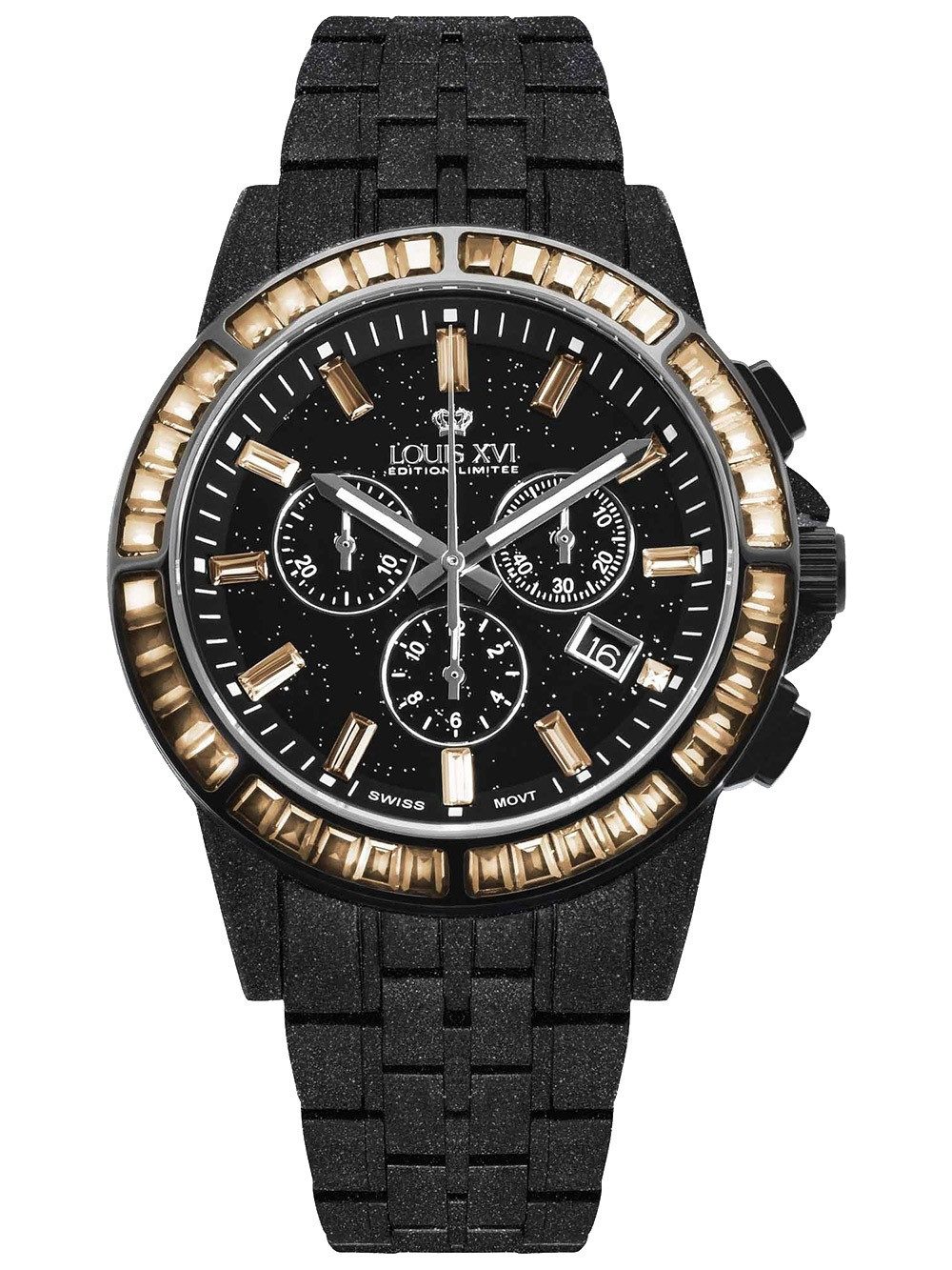 LOUIS XVI Quarzuhr Louis XVI LXVI1183 Herrenuhr Majesté Frosted Iced Out Chronograph 43m Louis XVI LXVI1183 Herrenuhr Majesté Frosted Iced Out Chronograph 43mm 10ATM