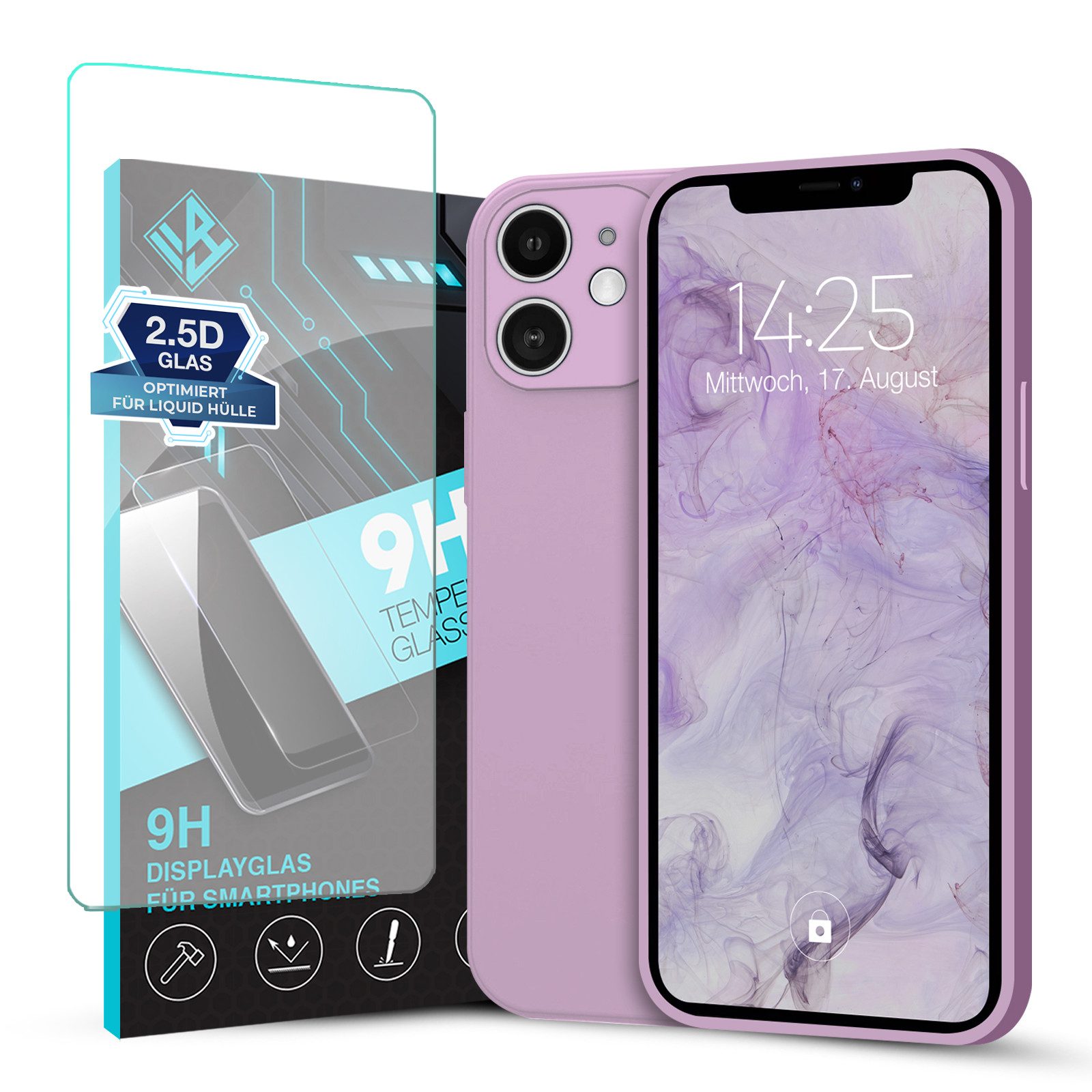 Tec-Expert Handyhülle SoftGrip Cover Hülle für Apple iPhone 12, Handy Case Bumper integrierter Kameraschutz flexibel