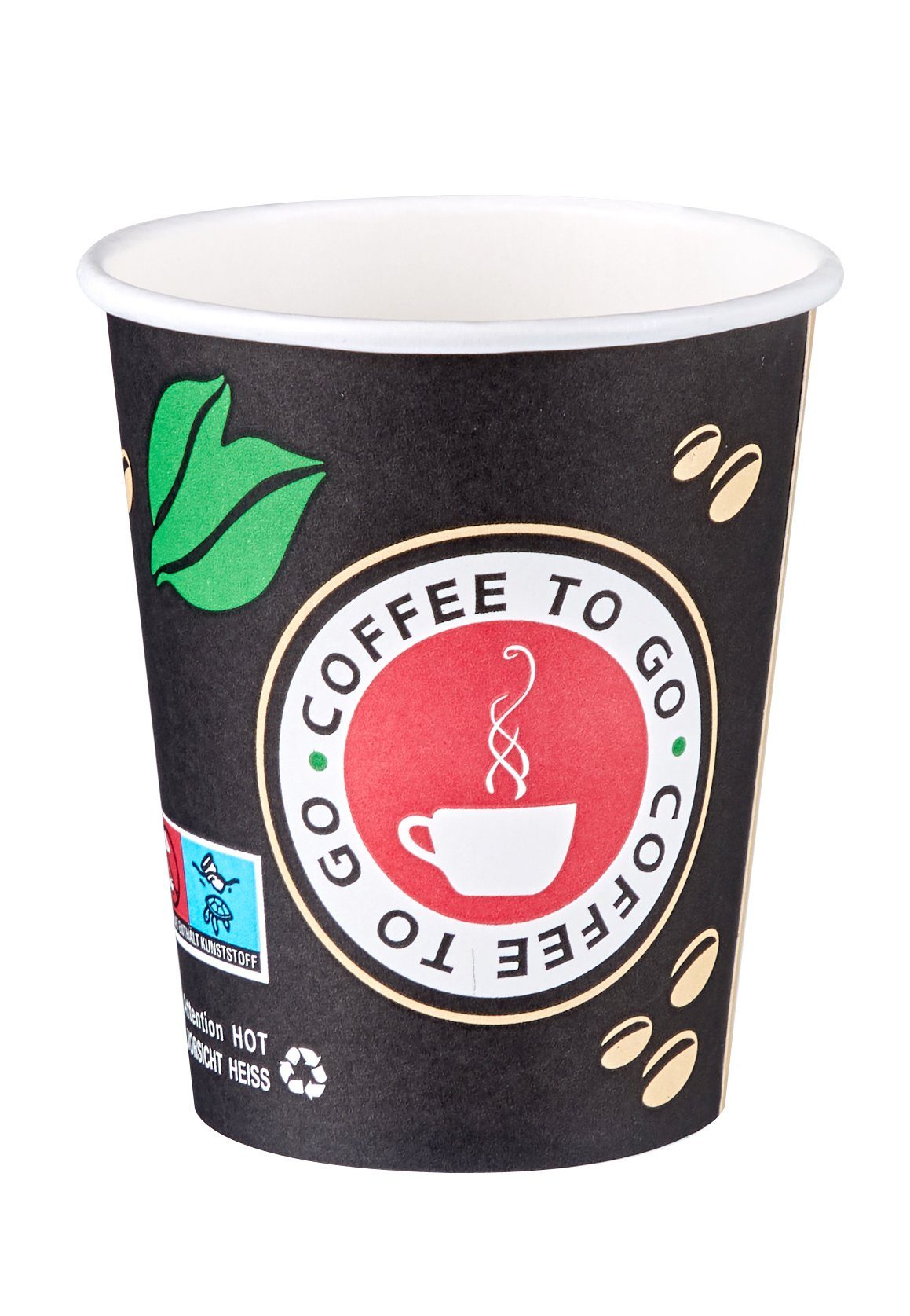 Goldhofer Coffee-to-go-Becher Kaffeebecher Set (100-2000 Stück) hitzebeständige Pappbecher, 100-tlg., Ohne Deckel, Optional mit Deckel