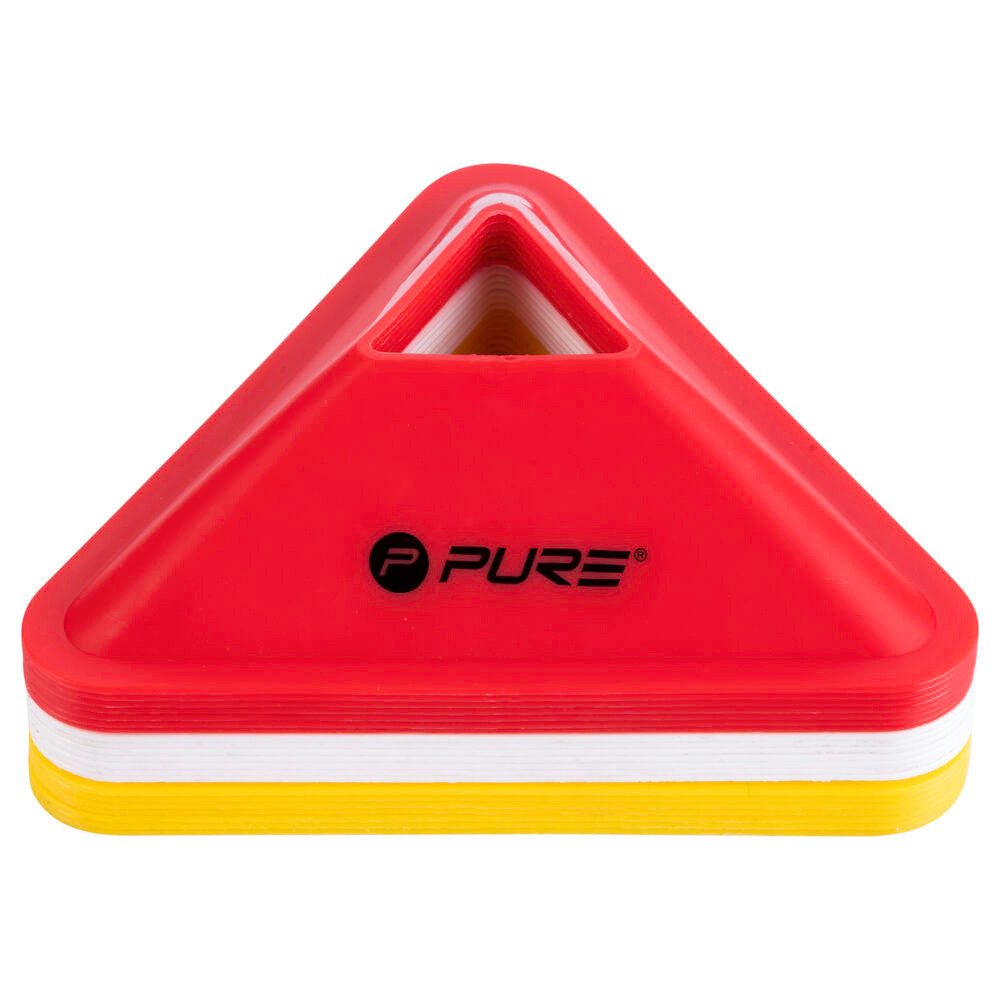 Pure 2 Improve Trainingshilfe Markierungshüte/kegel Triangle 20er Set gelb/rot/weiss