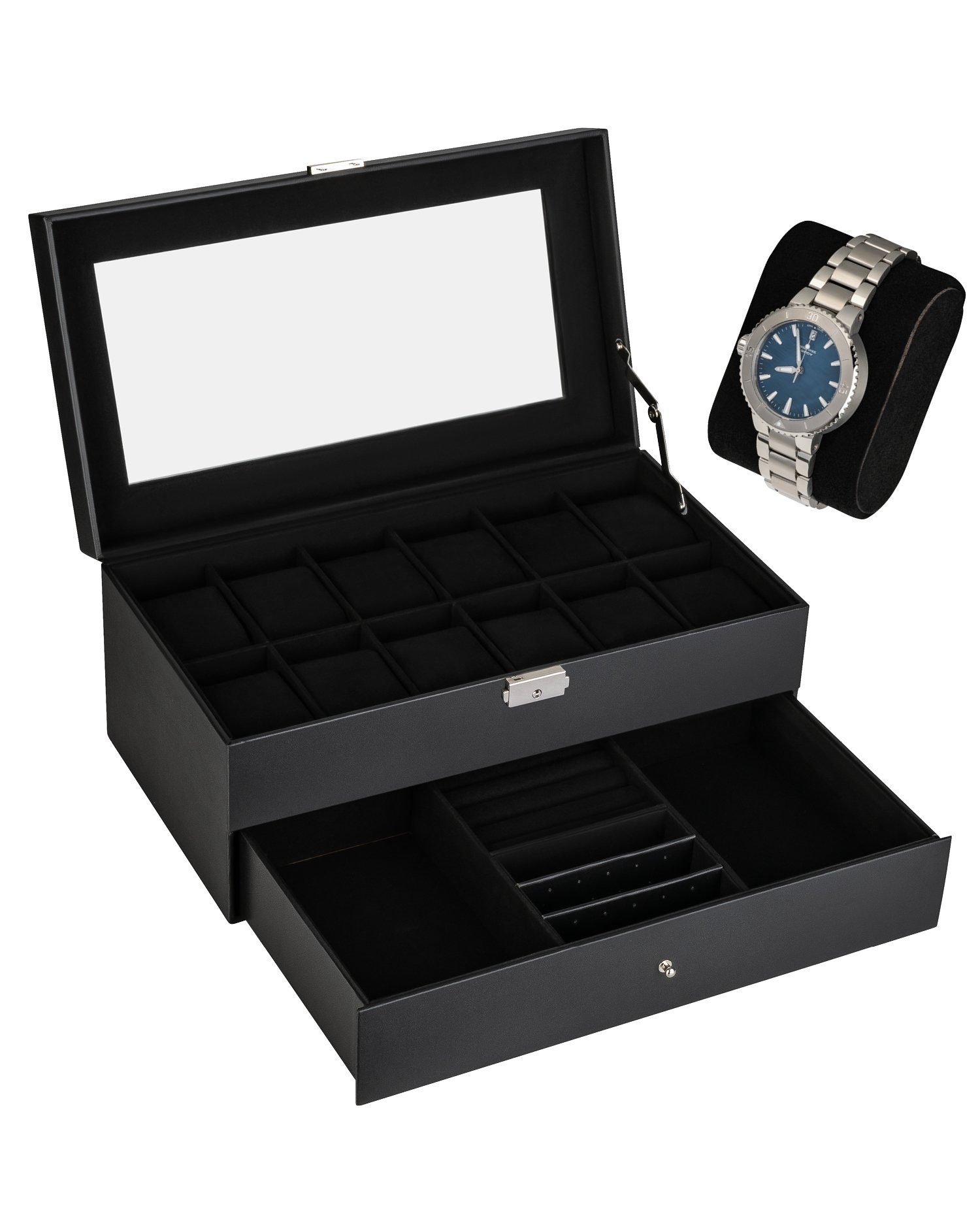 shelfmade Uhrenbox Uhren Aufbewahrung Uhrenbox Uhrenkoffer Uhrenkasten "Zür günstig online kaufen