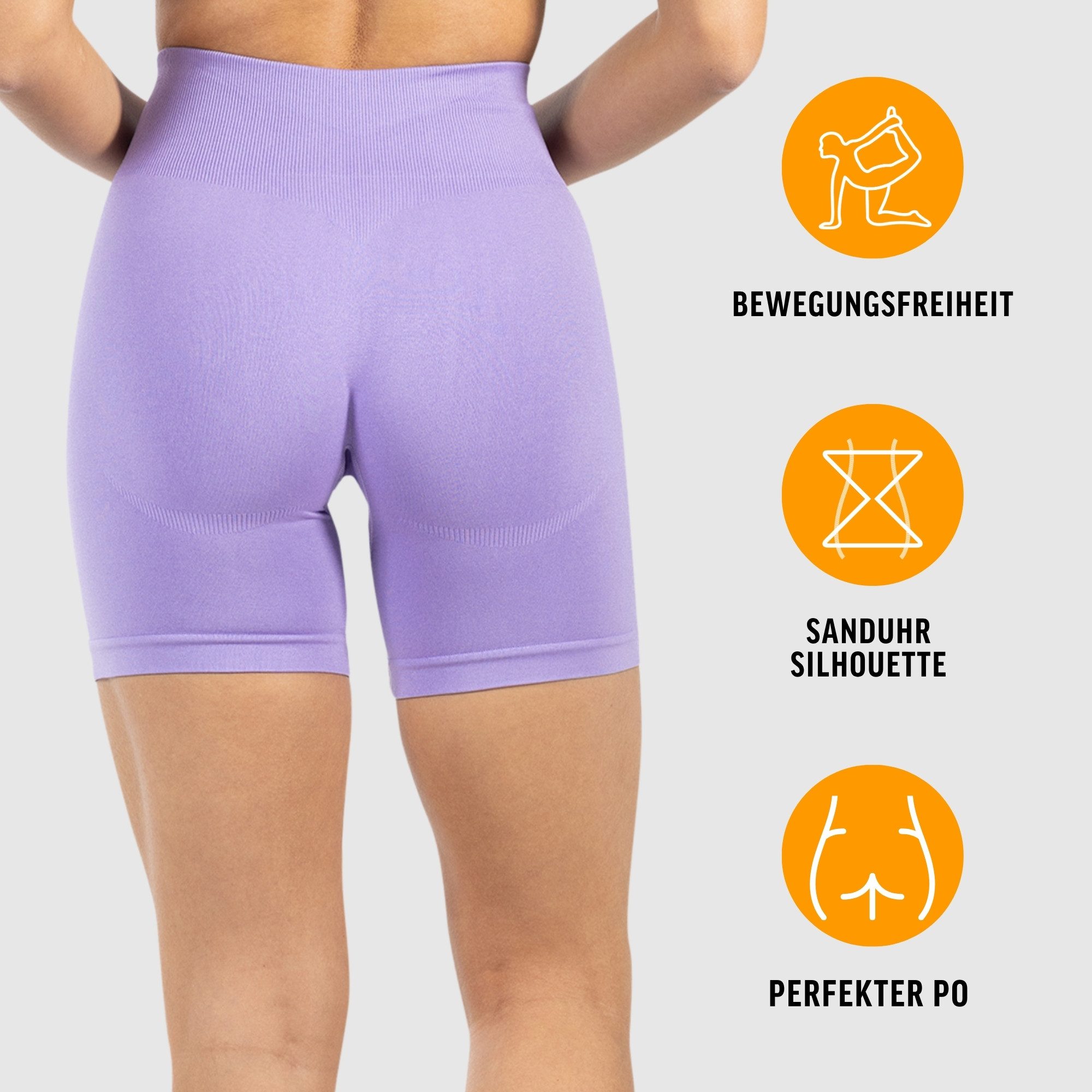 Smilodox Shorts Amaze Ultra, Seamless Blickdichte Radlerhose, Unsichtbarer Scrunch High Waist kurze Hotpants im Shaped Fit Yoga Fitness Laufen Alltag