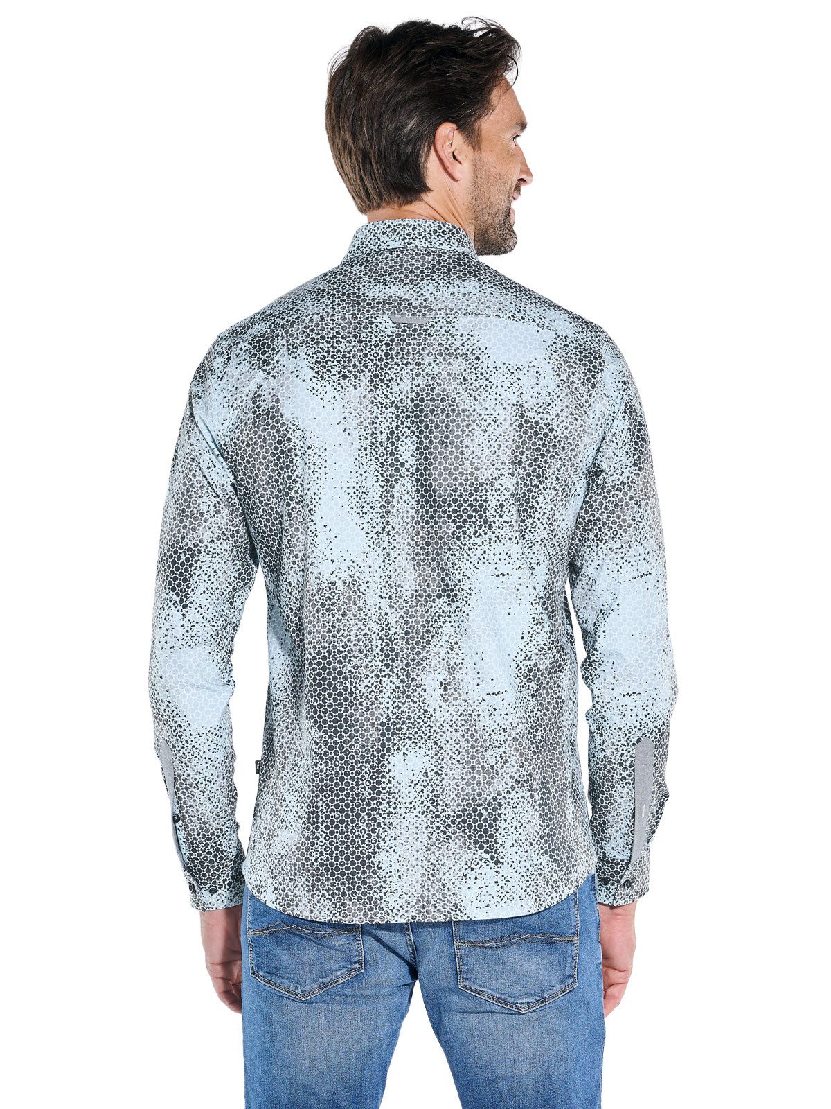 Engbers Langarmhemd engbers Herren Langarm-Hemd gemustert, Saphirblau günstig online kaufen