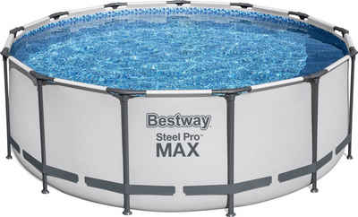 Bestway Framepool Frame Pool Komplett-Set Steel Pro MAX™ Ø 396 x 122cm